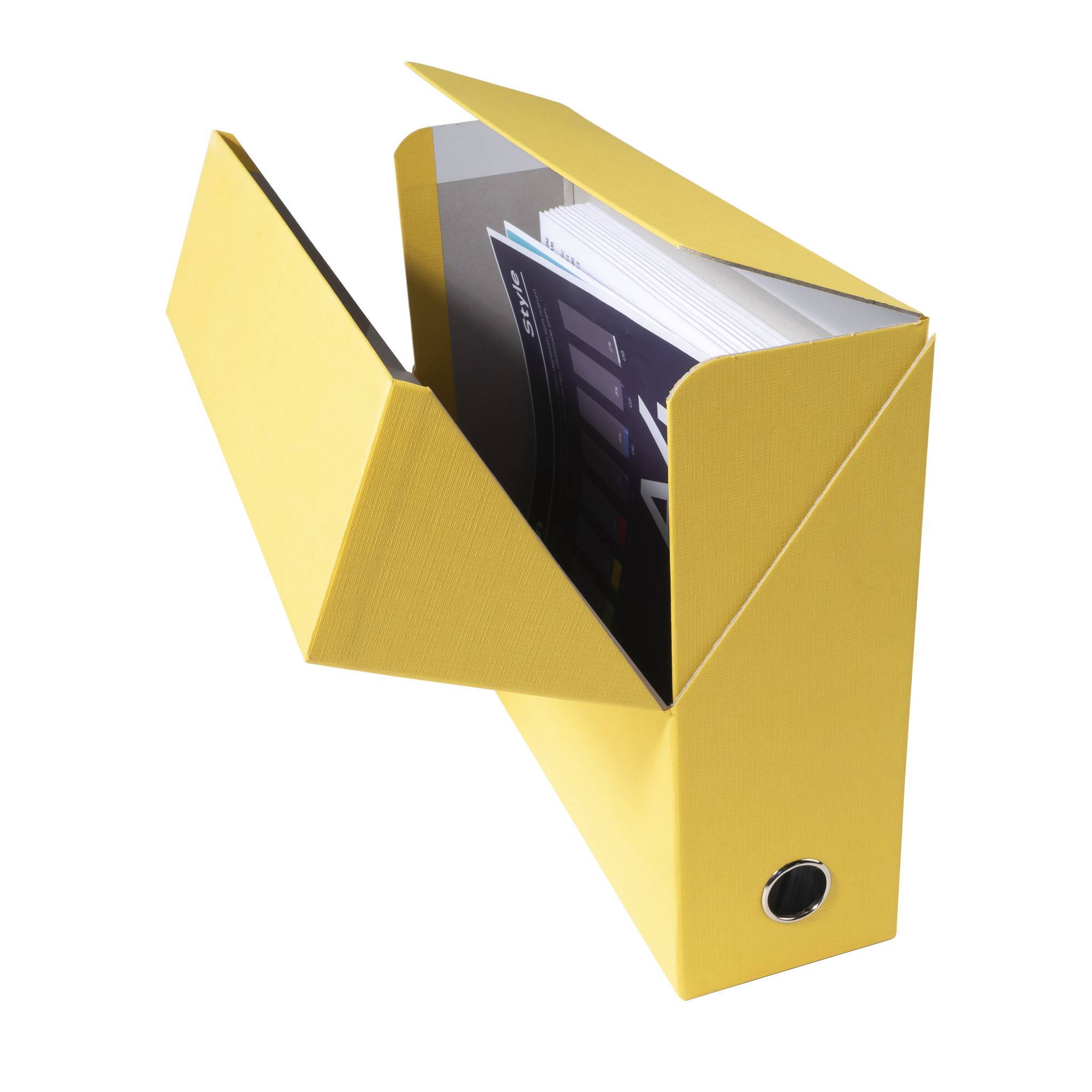 Exacompta 5x Transferbox Rücken 90mm gerilltes Papier - Gelb - 89529E