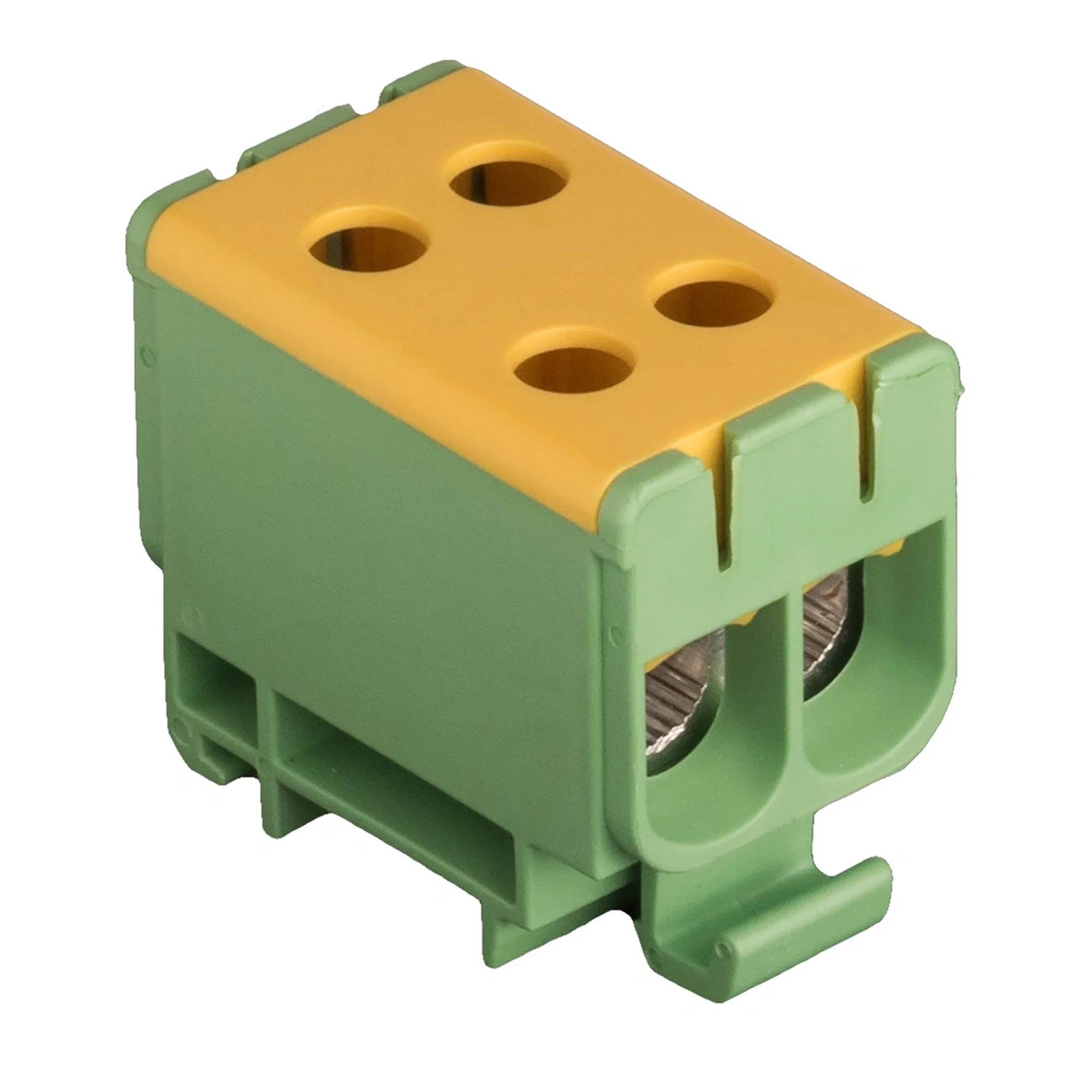 Pollmann Universalklemme, AL/CU, 2-fach, grün-gelb, 4 Klemmstellen, 6 - 50mm², 1 Stk.