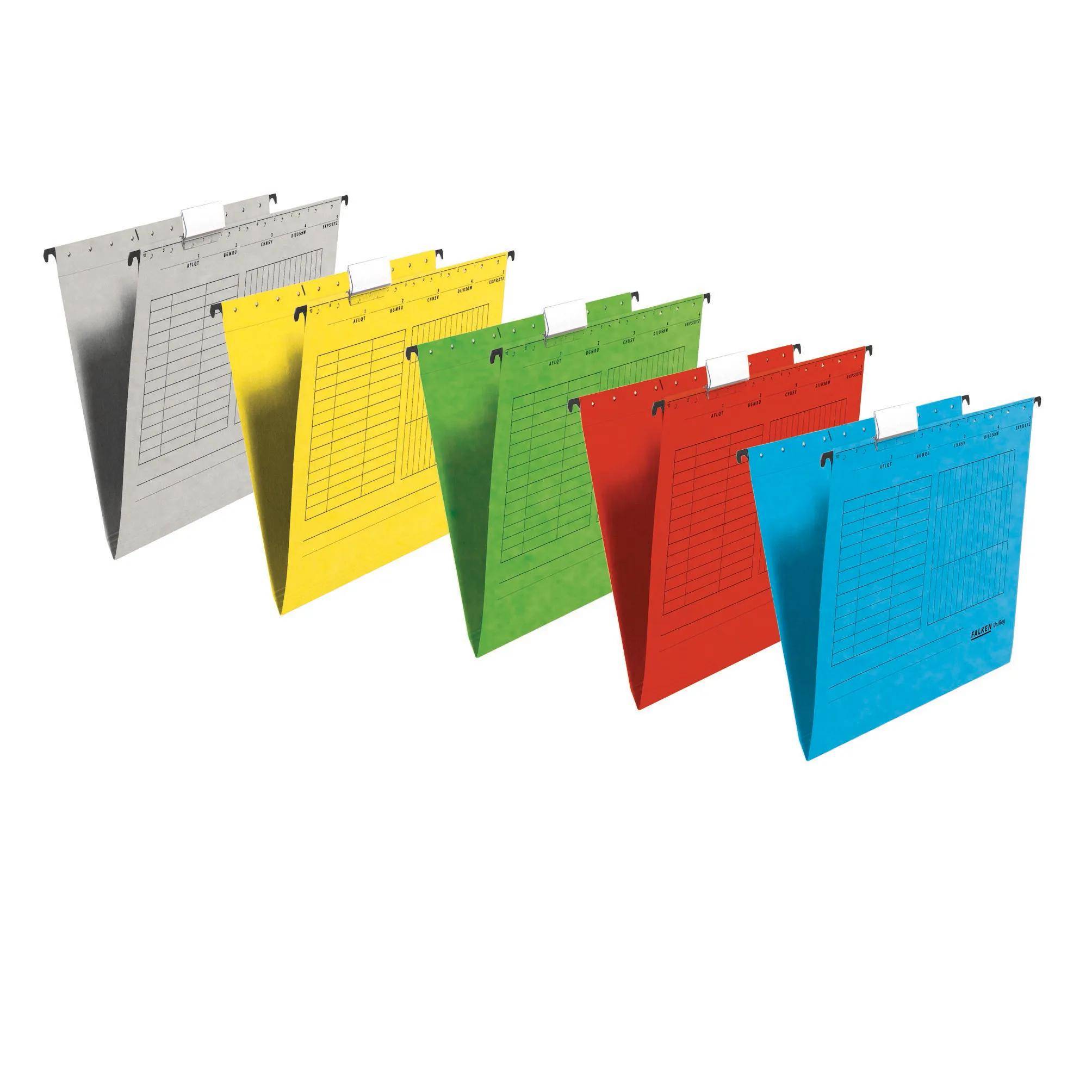 Falken 25x Hängemappe UniReg 230g/m2-Kraftkarton seitlich offen Grau 80004427F