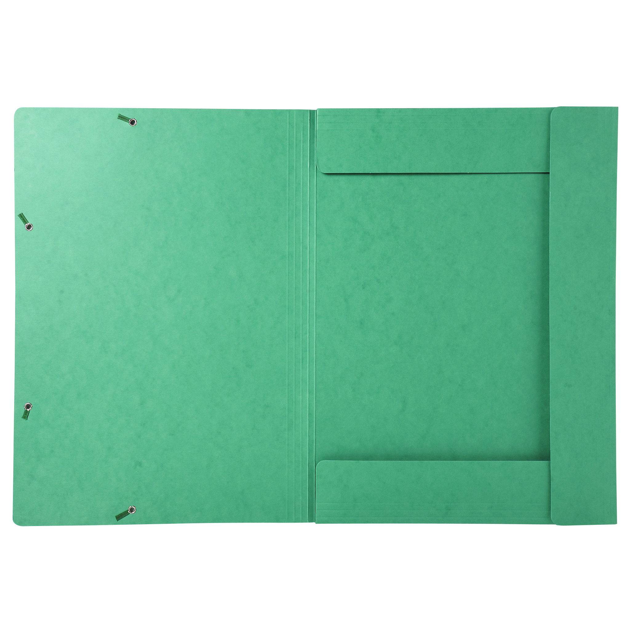 Exacompta 5x Sammelmappe + Gummizug, 3 Klappen Karton, 600g/qm, A3, Grün, 59515E