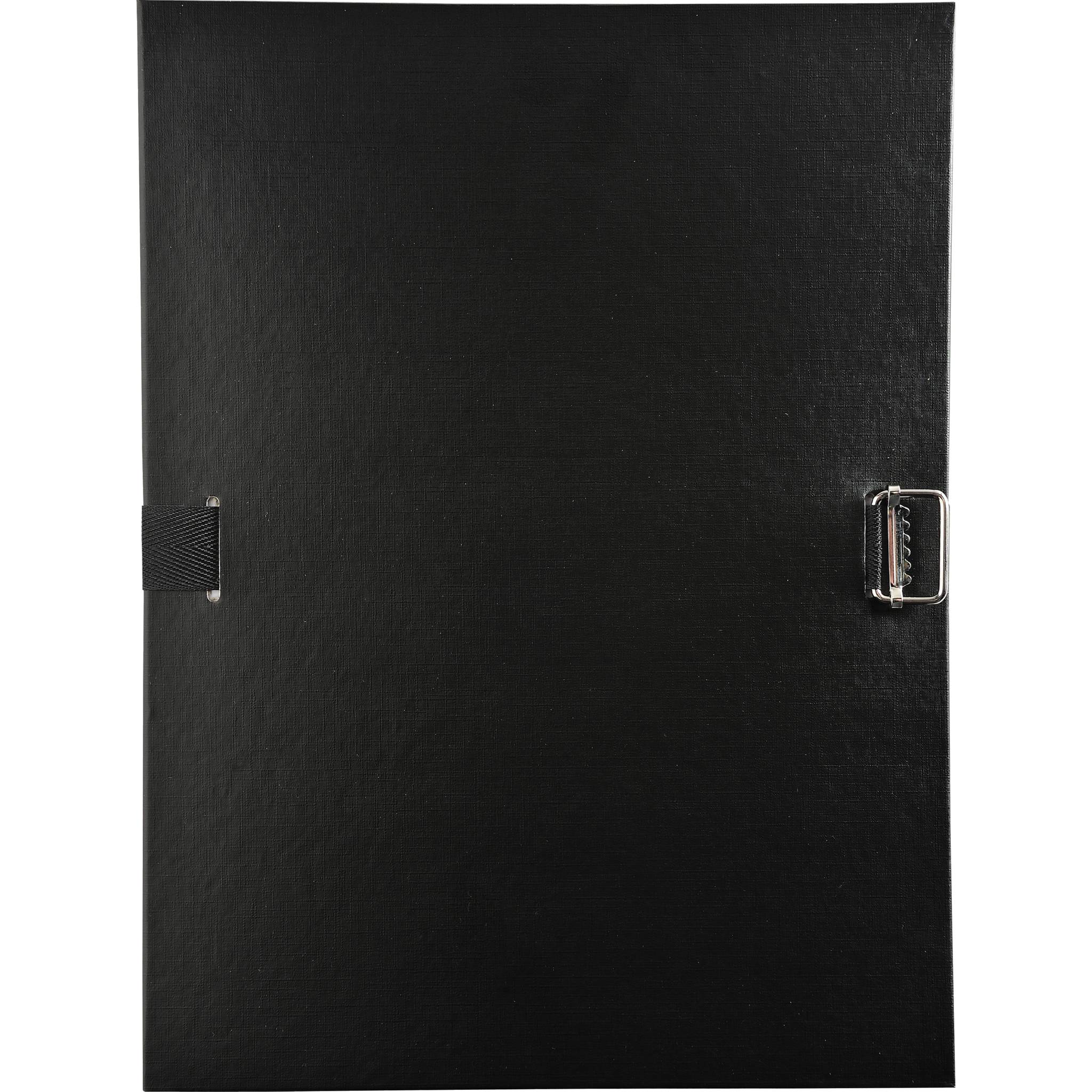 Exacompta 10x Verstärkter Deckel PP Klappe am Rand, Schwarz, 30116H