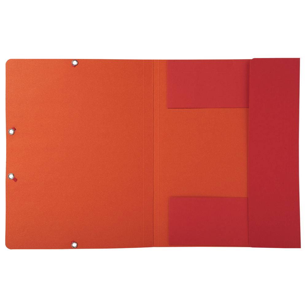 Exacompta 25x Sammelmappe +Gummizug 3 Klappen A4 RC Kart. Rot 56985E