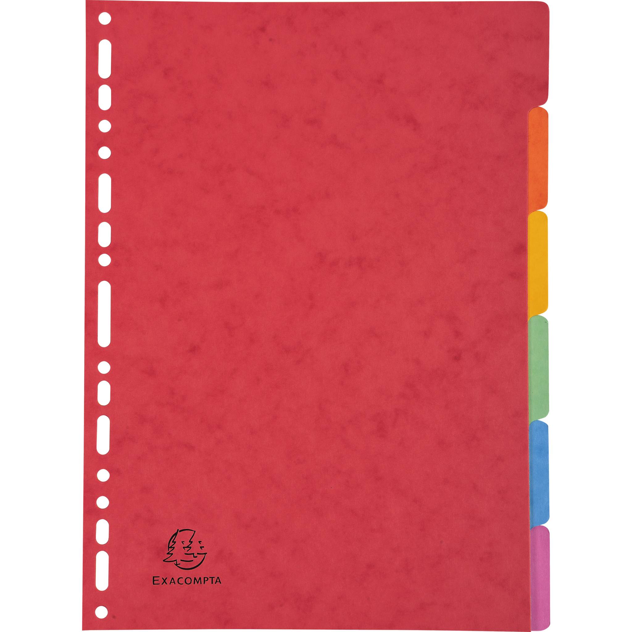 Exacompta 50x Register A4, Colorspan-Karton 400g, 6 Taben - sortiert - 89H