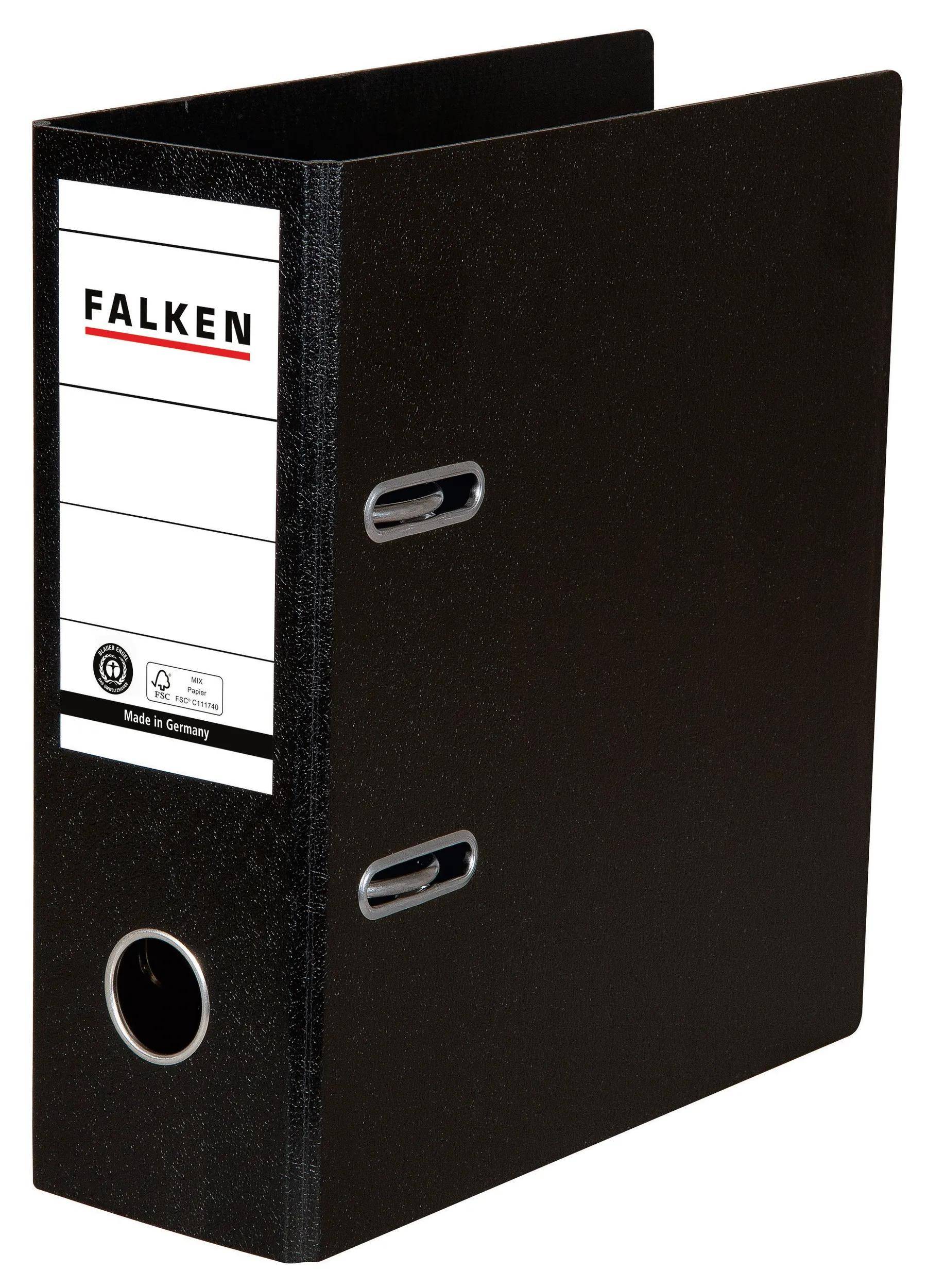 Falken 20x Ordner A5 hoch Hartpappe, Rücken 80mm - Schwarz - 11285830F
