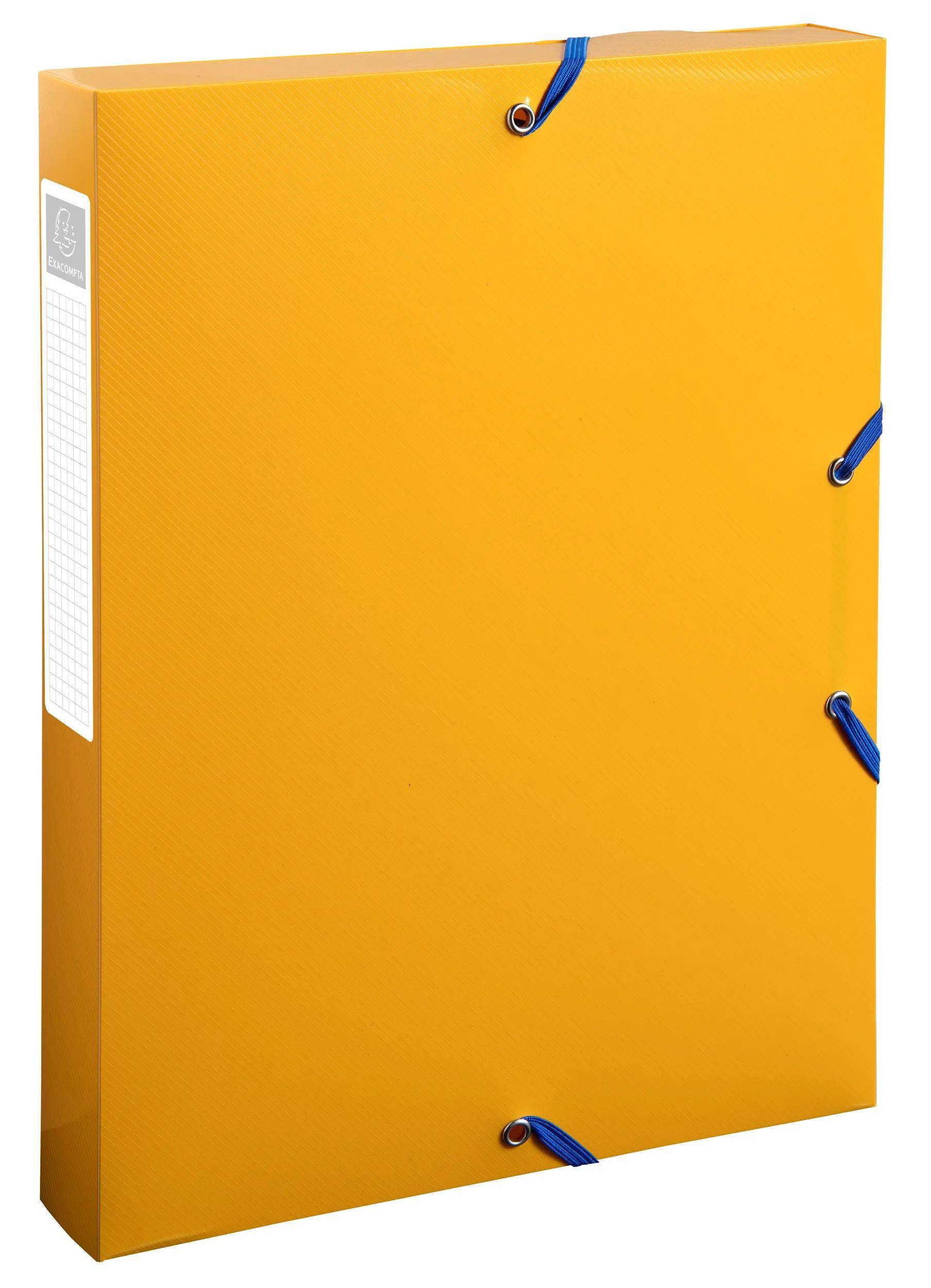 Exacompta 8x Archivbox A4, Rücken 40mm, Recycling-PP, BeeBlue, sortiert, 59140E