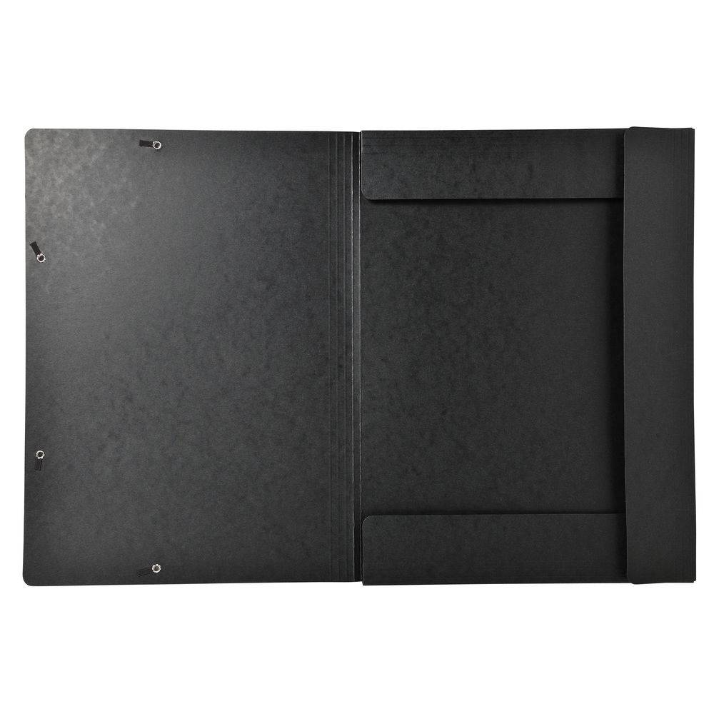 Exacompta 5x Sammelmappe + Gummizug 3 Klappen Karton 600g/qm A3 Schwarz 59502E