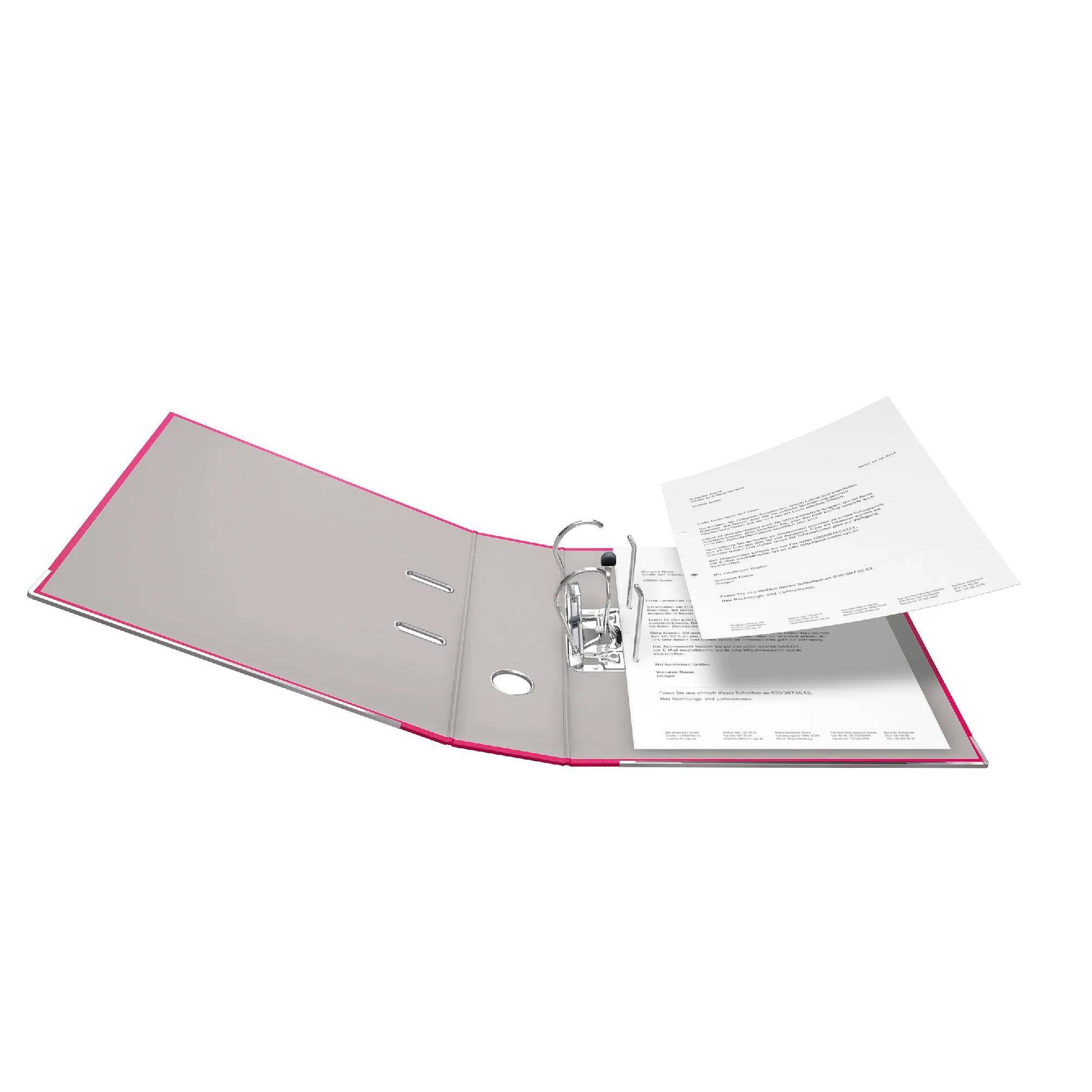 Falken 20x PP-Color-Ordner A4, Rücken 80mm, mit Einsteckschild, Pink, 11286747F