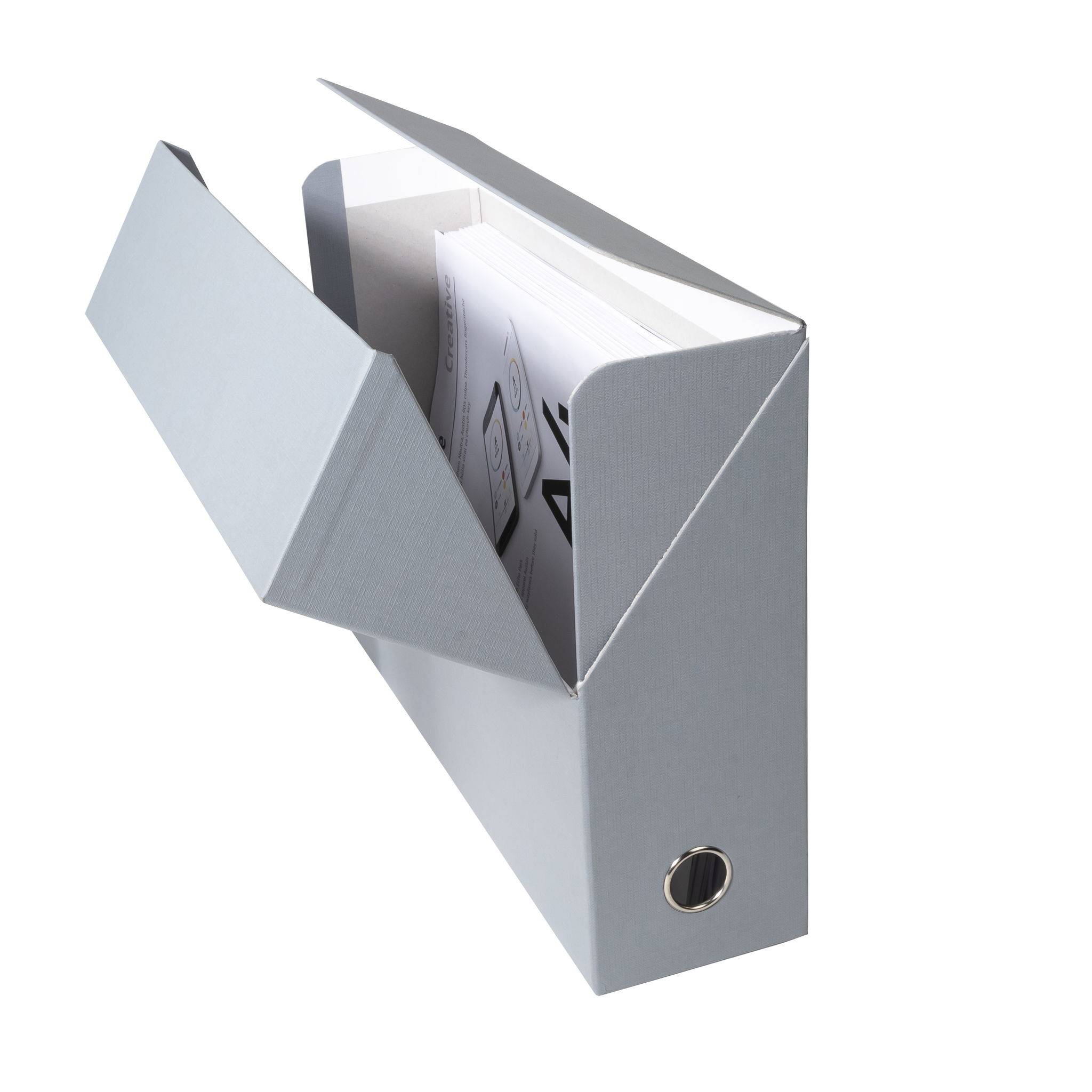 Exacompta 5x Transferbox Rücken 90mm gerilltes Papier - Grau - 89526E