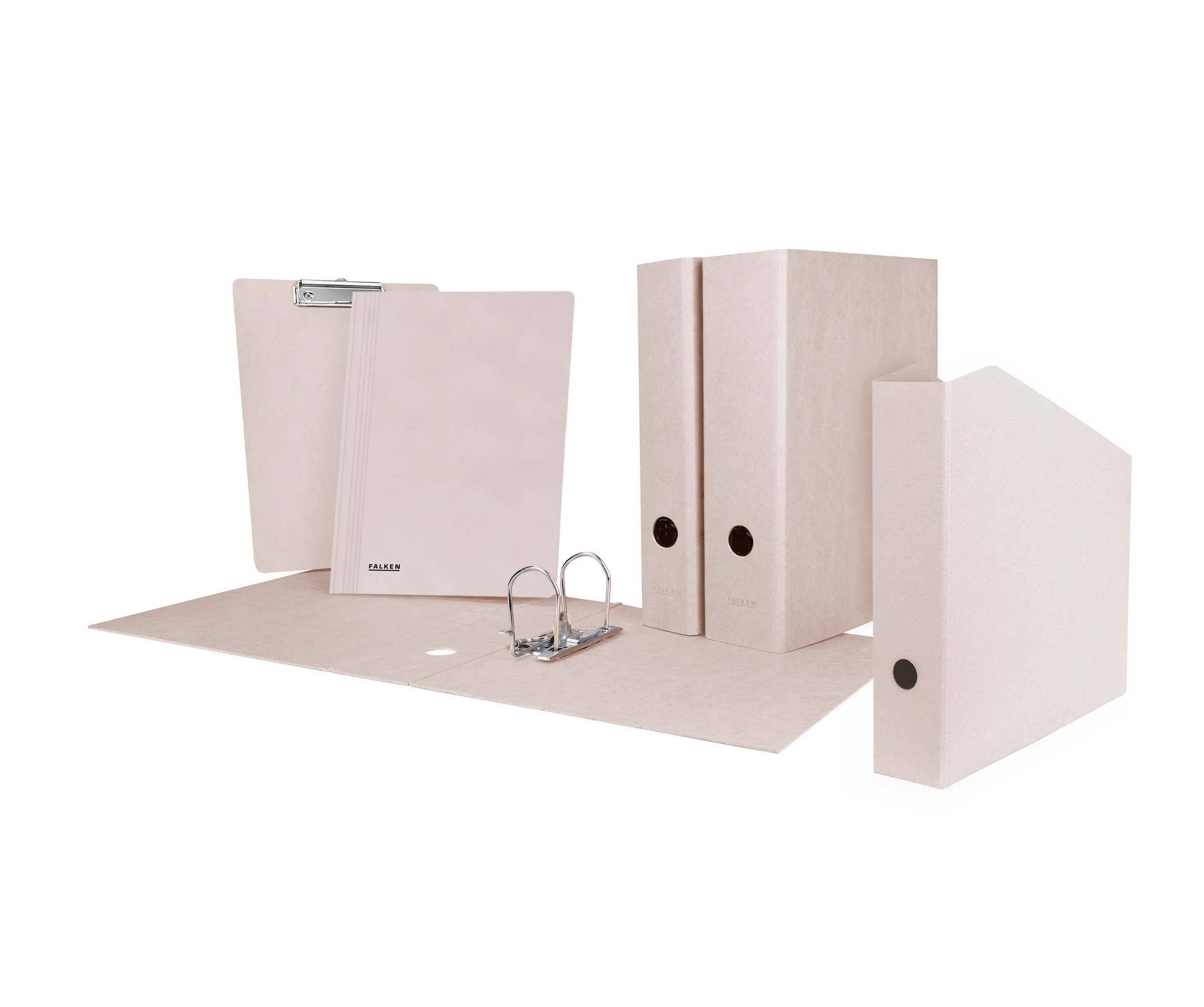 Falken 10x Vegan Ordner PURE Raw A4, ohne Kantenschutz - Grau - 22001584F