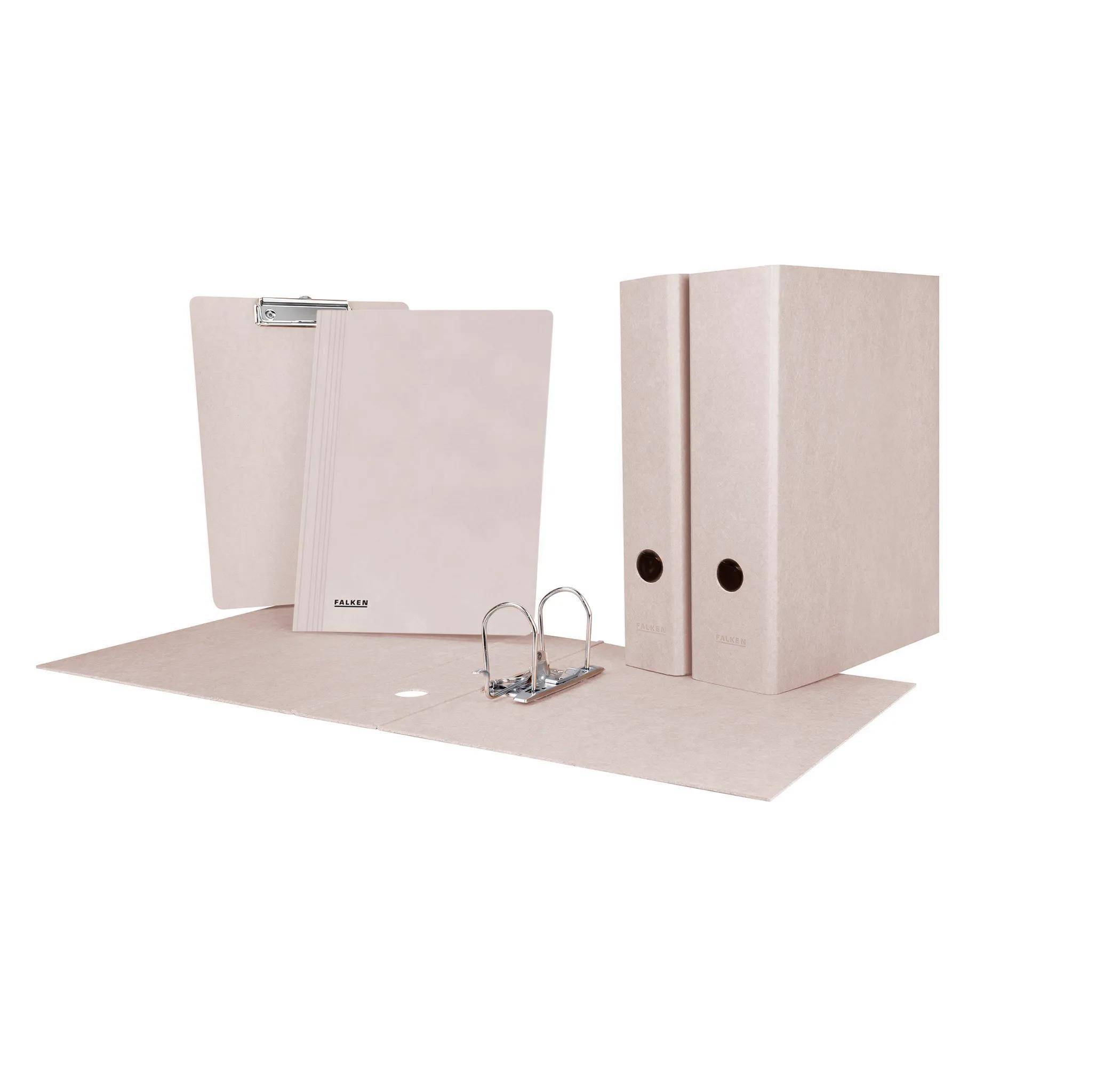 Falken 10x Vegan Ordner PURE Raw A4, ohne Kantenschutz - Grau - 22001584F