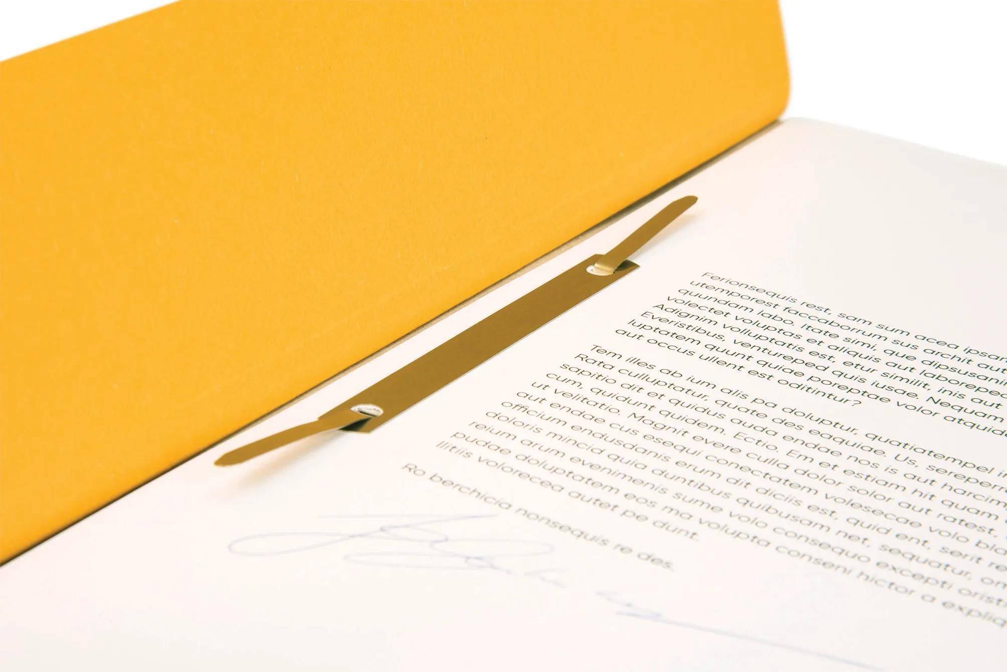 Falken 50x Ösenhefter A4 RC-Krt. 1/1 Vorderd., kaufm./Behörde, Gelb, 80003908F