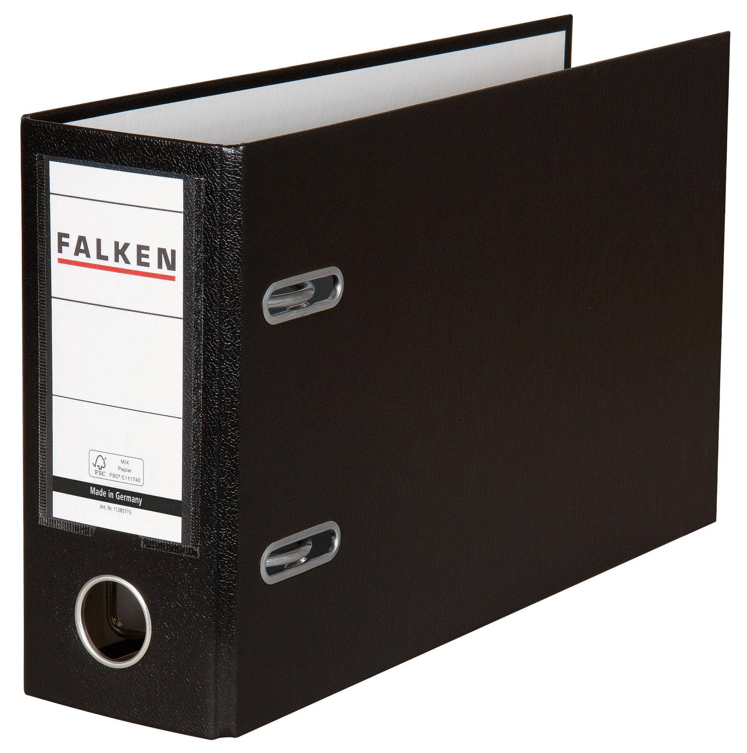 Falken 10x PP-Ordner A5 quer, Rücken 80mm - Schwarz - 11285715F