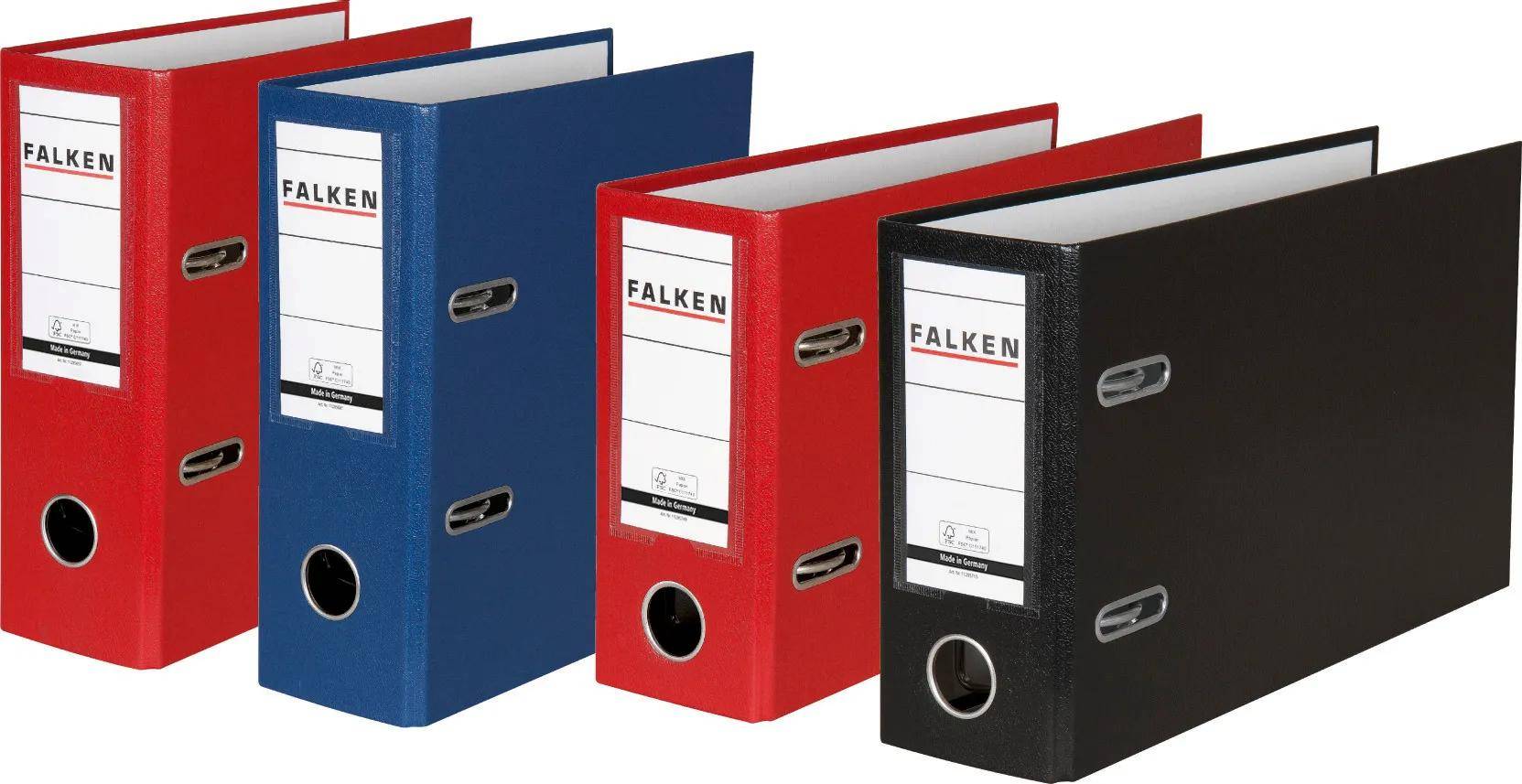 Falken 10x PP-Ordner A5 quer, Rücken 80mm - Schwarz - 11285715F