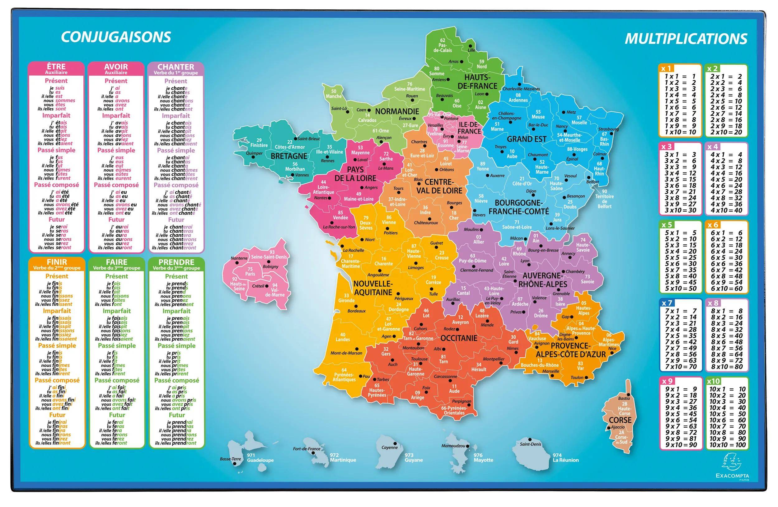 Exacompta 10x feste Schreibtischunterlage PVC Frankreich 375x575 cm Motiv 29791E