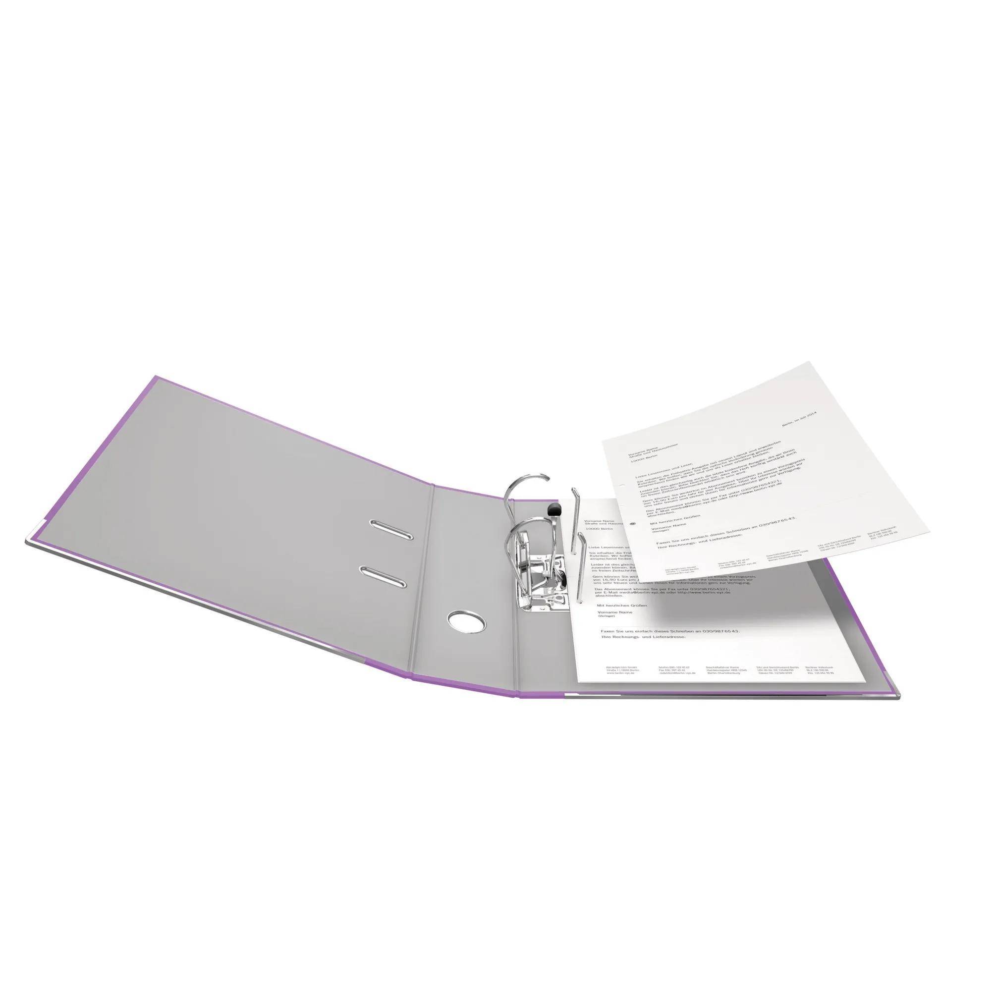 Falken 20x PP-Color-Ordner A4, Rücken 80mm, + Einsteckschild, Flieder, 24001216F