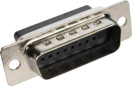 Ein Nahaufnahme eines metallischen Parallelport-Anschlusses mit mehreren kleinen Löchern, der zum Anschluss von Peripheriegeräten an Computer verwendet wird.