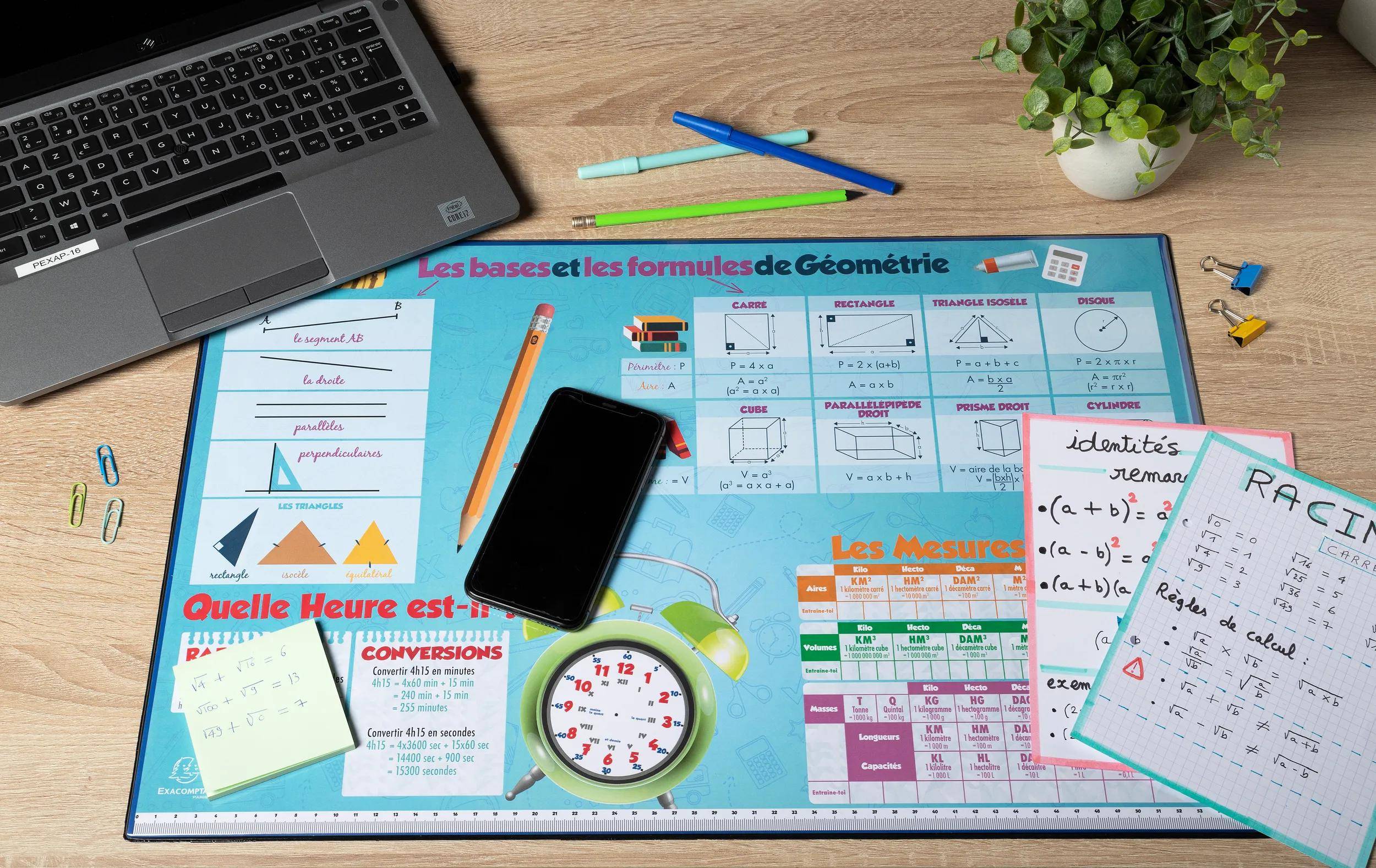 Exacompta 10x feste Schreibtischunterlage PVC Mathematik 375x575 cm Motiv 29792E