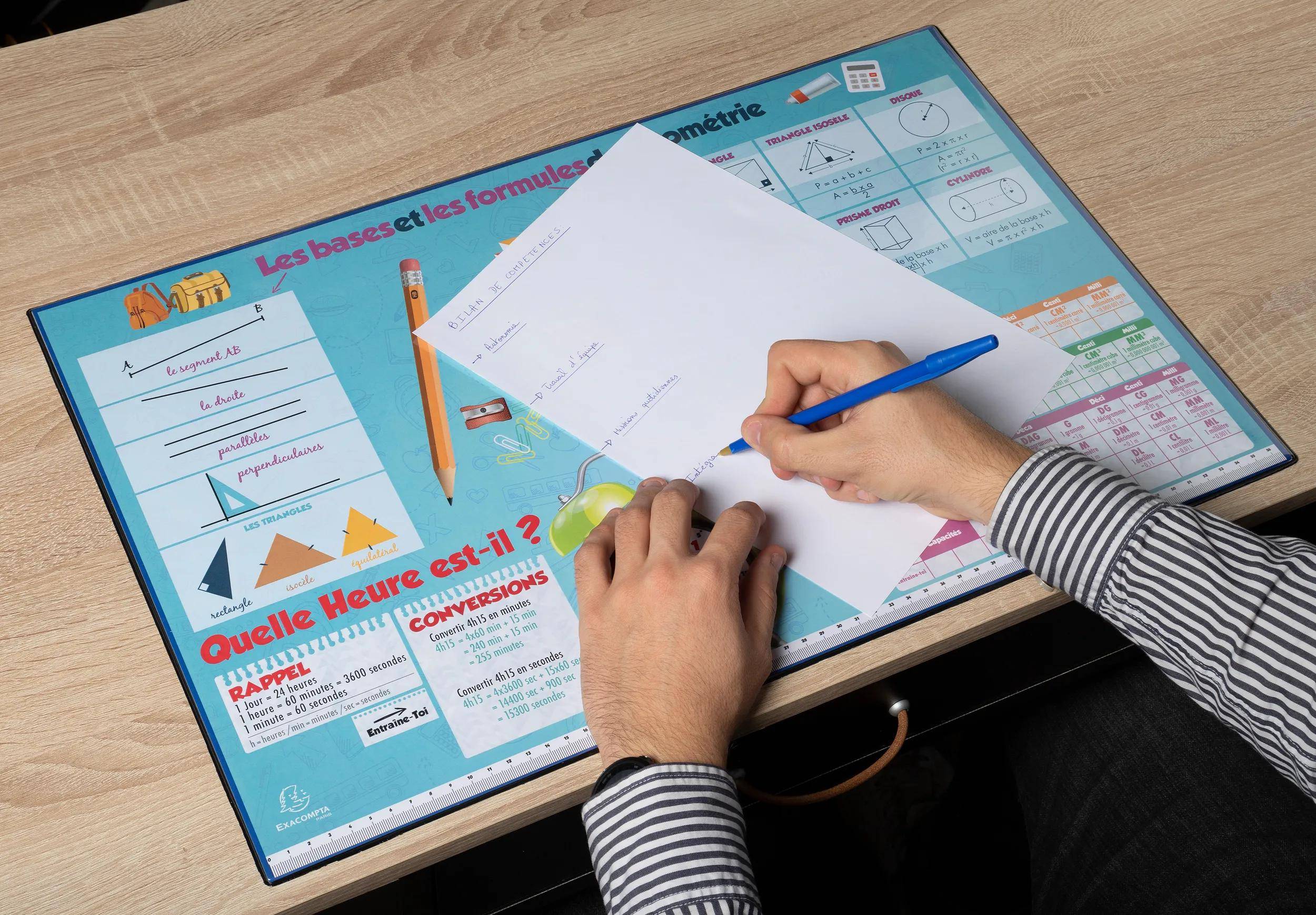 Exacompta 10x feste Schreibtischunterlage PVC Mathematik 375x575 cm Motiv 29792E