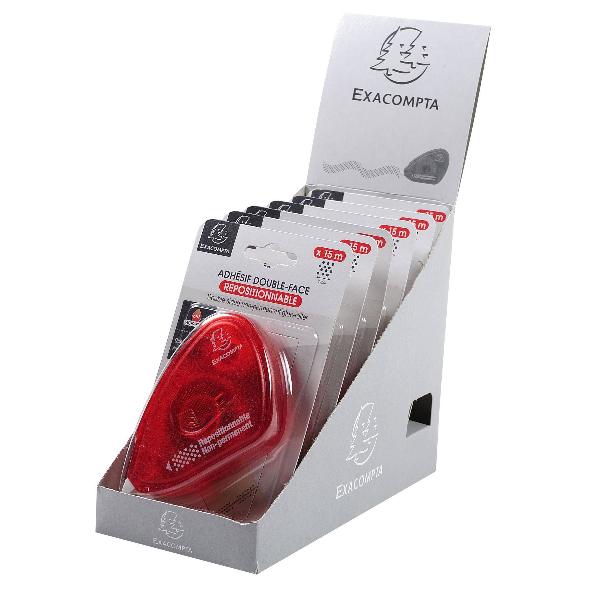 Exacompta 6x Klebebandroller doppelseitiges Klebeband Fotos 15m Himbeer 12997E