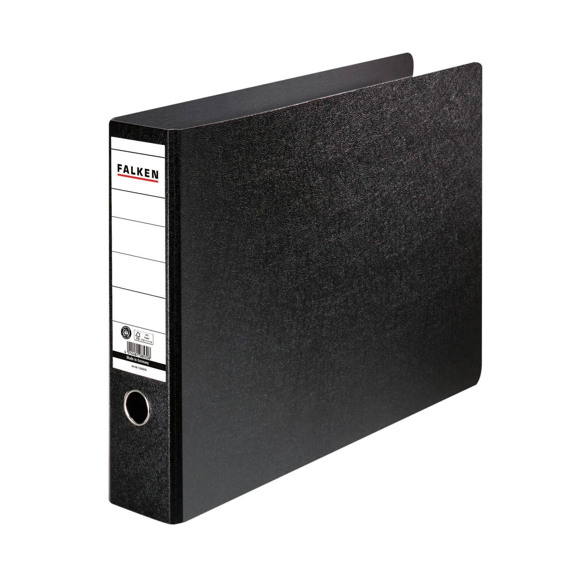 Falken 16x Ordner A3 quer Hartpappe, Rücken 80mm - Schwarz - 11285970F