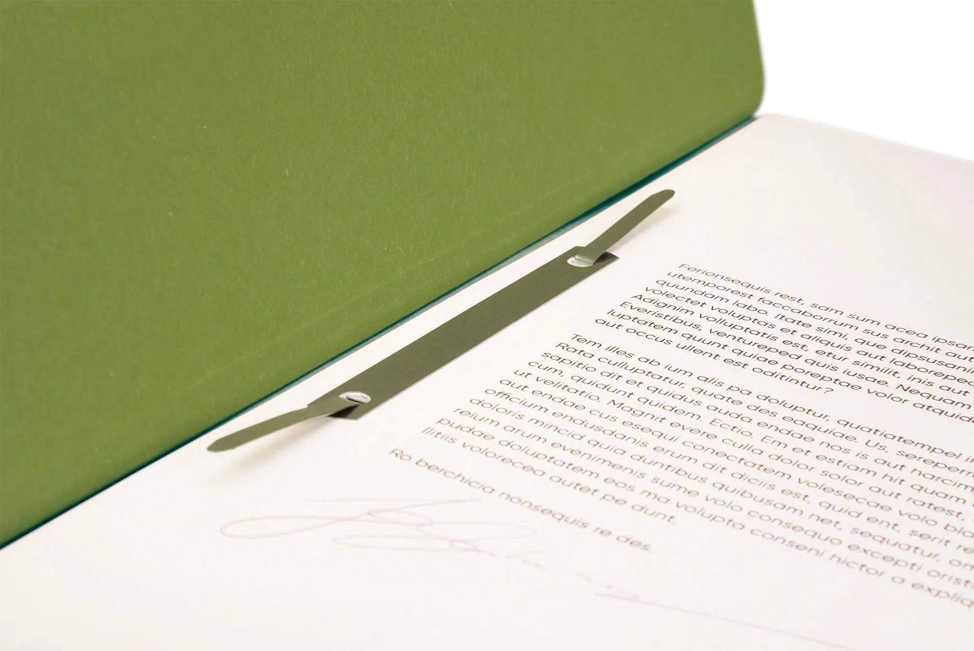 Falken 50x Ösenhefter A4 RC-Krt. 1/2 Vorderd., kaufm. Heftung, Grün, 80000490F