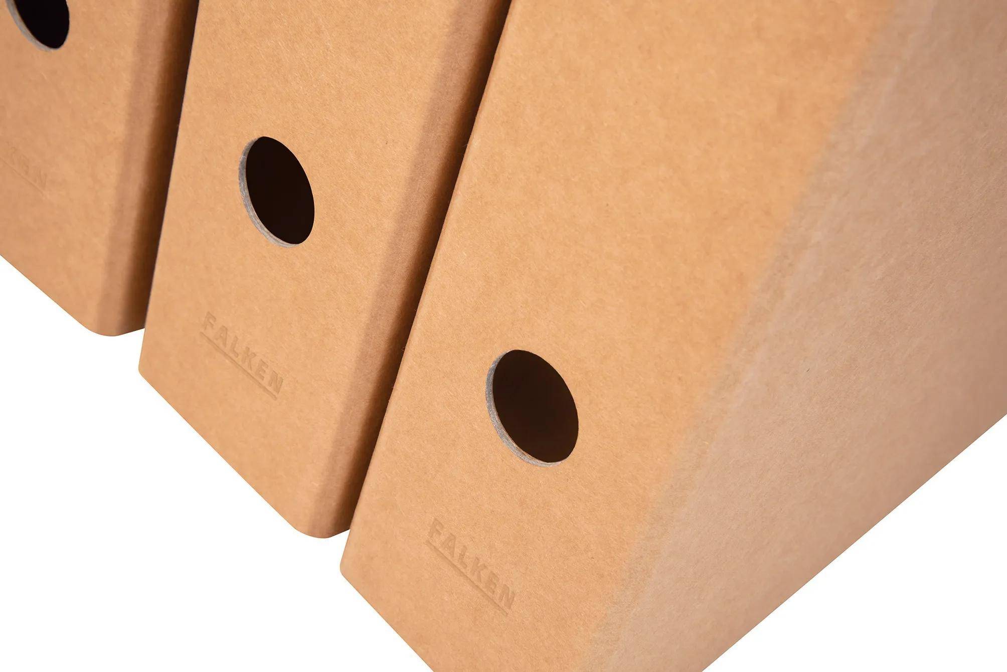 Falken 10x Vegan Ordner PURE Nature A4, ohne Kantenschutz - Braun - 15072660F