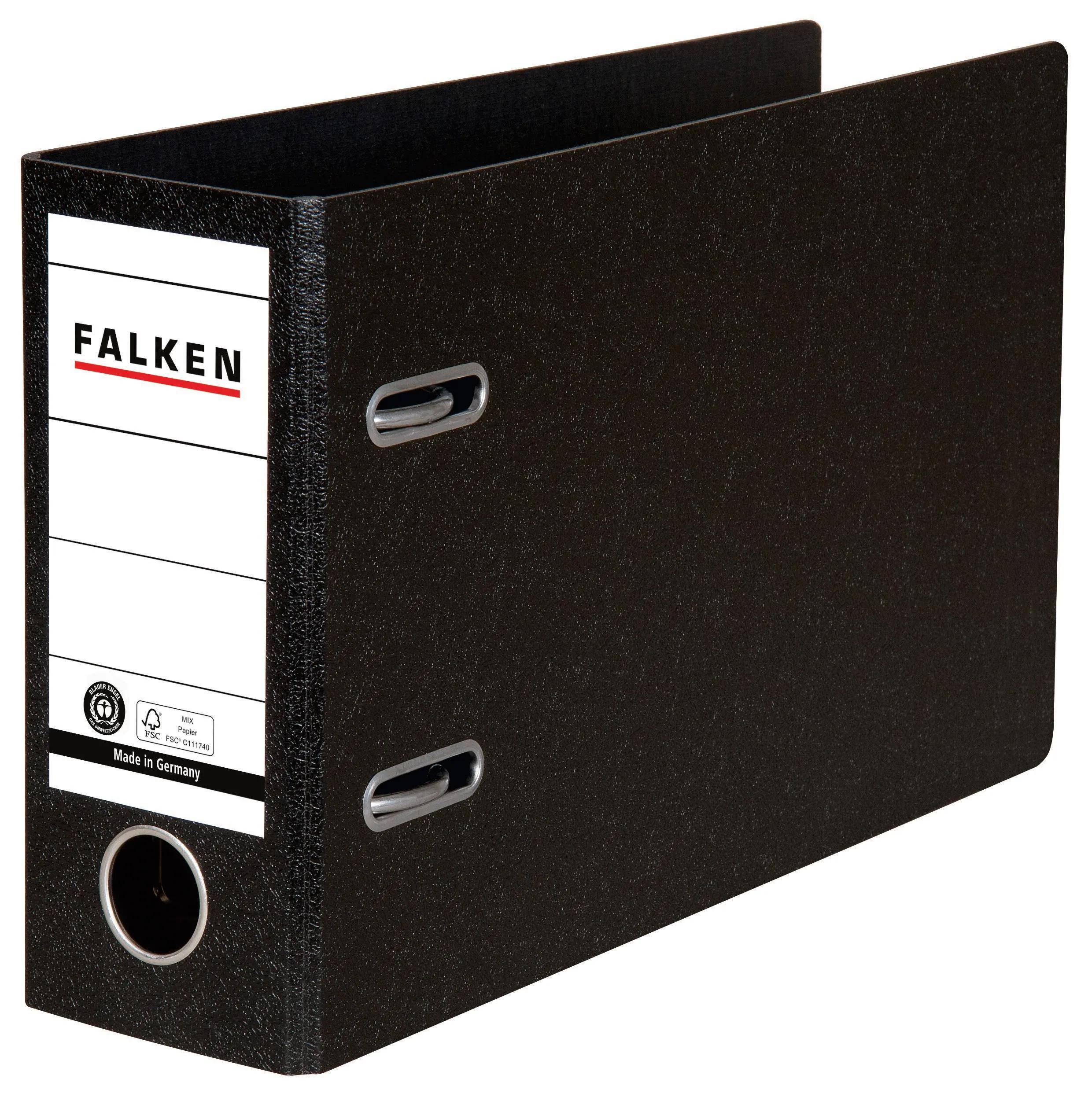 Falken 20x Ordner A5 quer Hartpappe, Rücken 50mm - Schwarz - 11285905F
