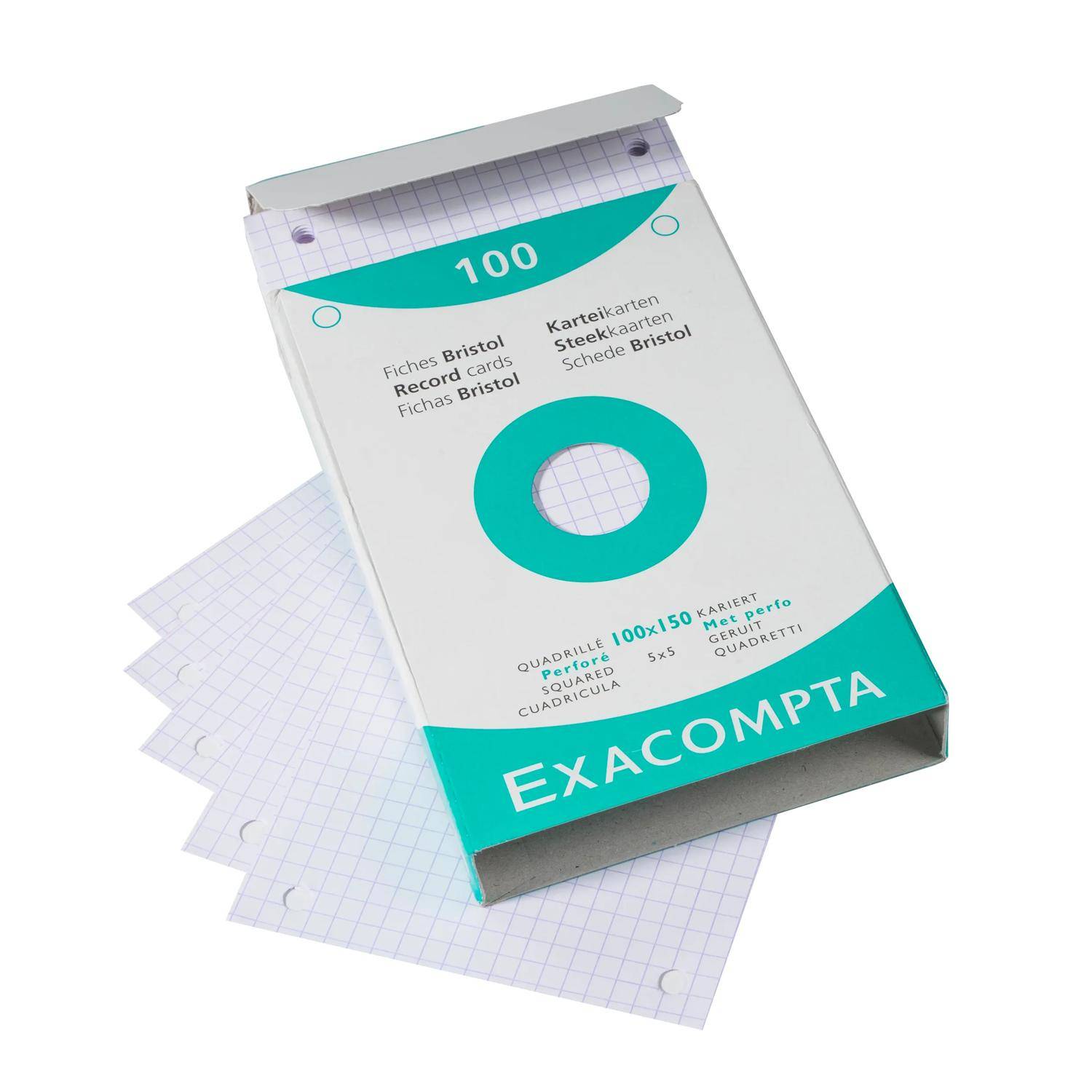 Exacompta 10x 100er Karteikarten A6 gelocht Weiß 13602E