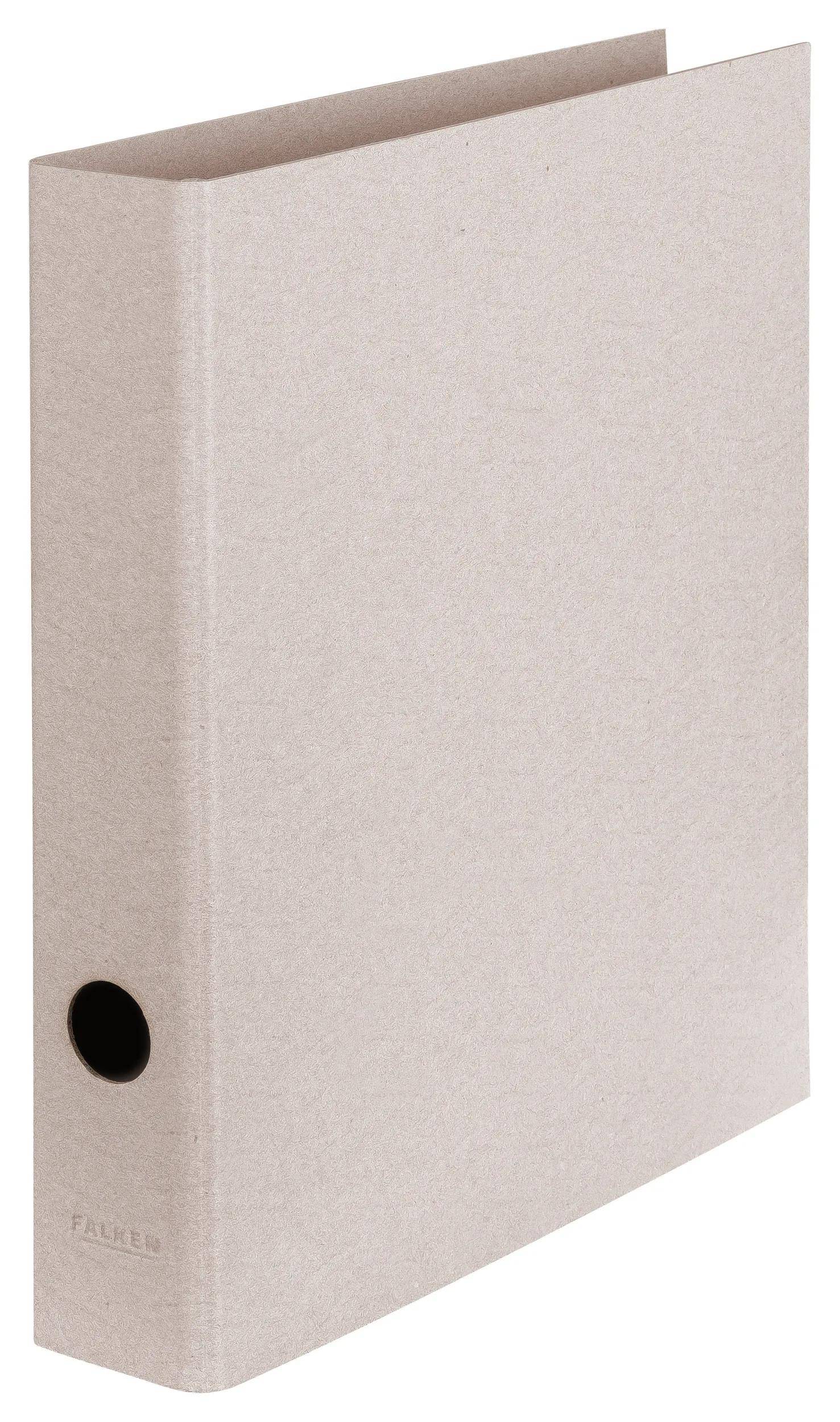 Falken 10x Vegan Ordner PURE Raw A4, ohne Kantenschutz - Grau - 22001584F