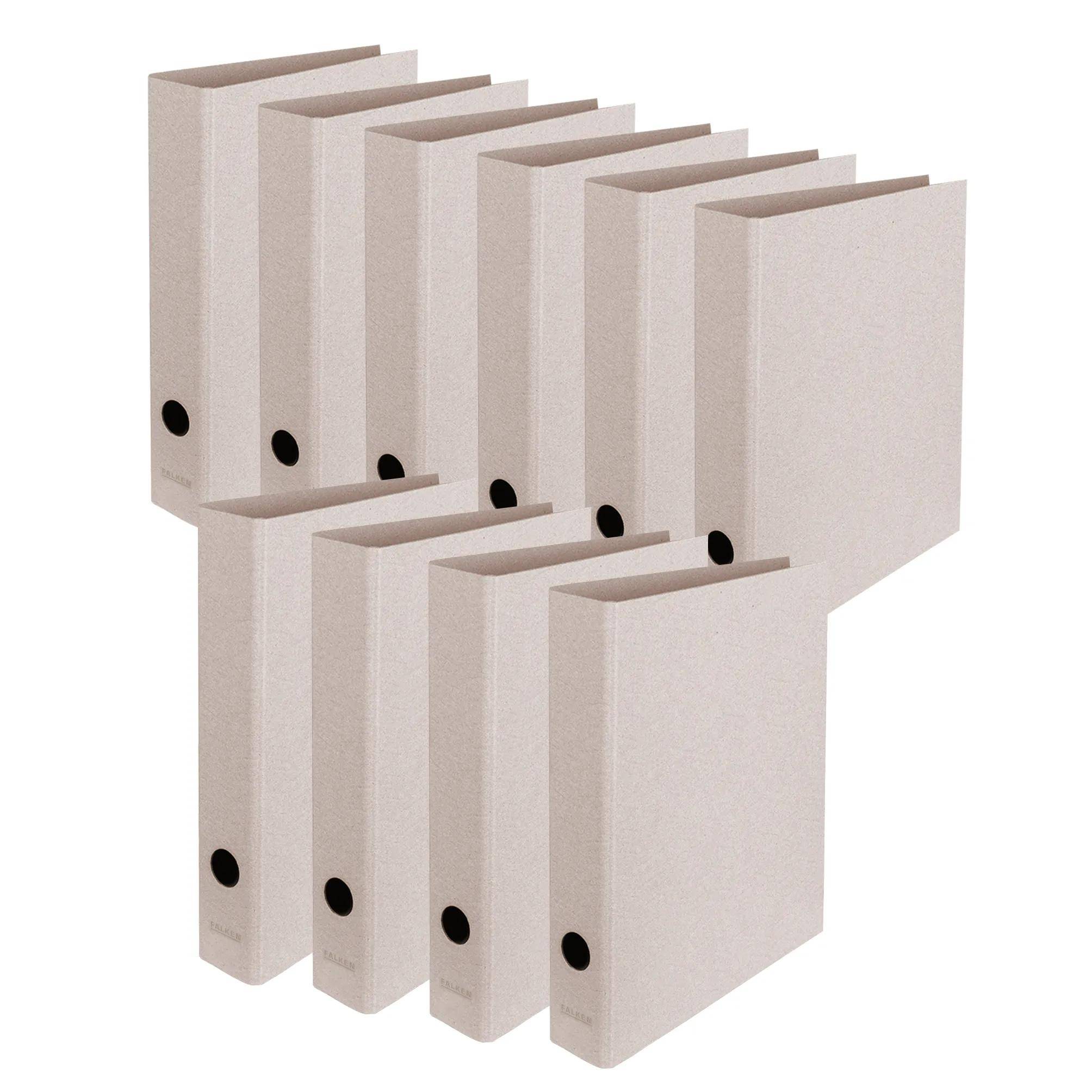 Falken 10x Vegan Ordner PURE Raw A4, ohne Kantenschutz - Grau - 22001584F