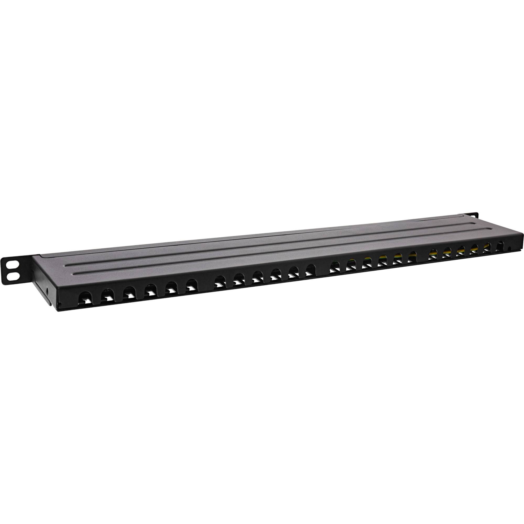 INLINE - 19"" Patchfeld Cat.6A 0,5 HE 24-fach - mit Staubschutz - schwarz