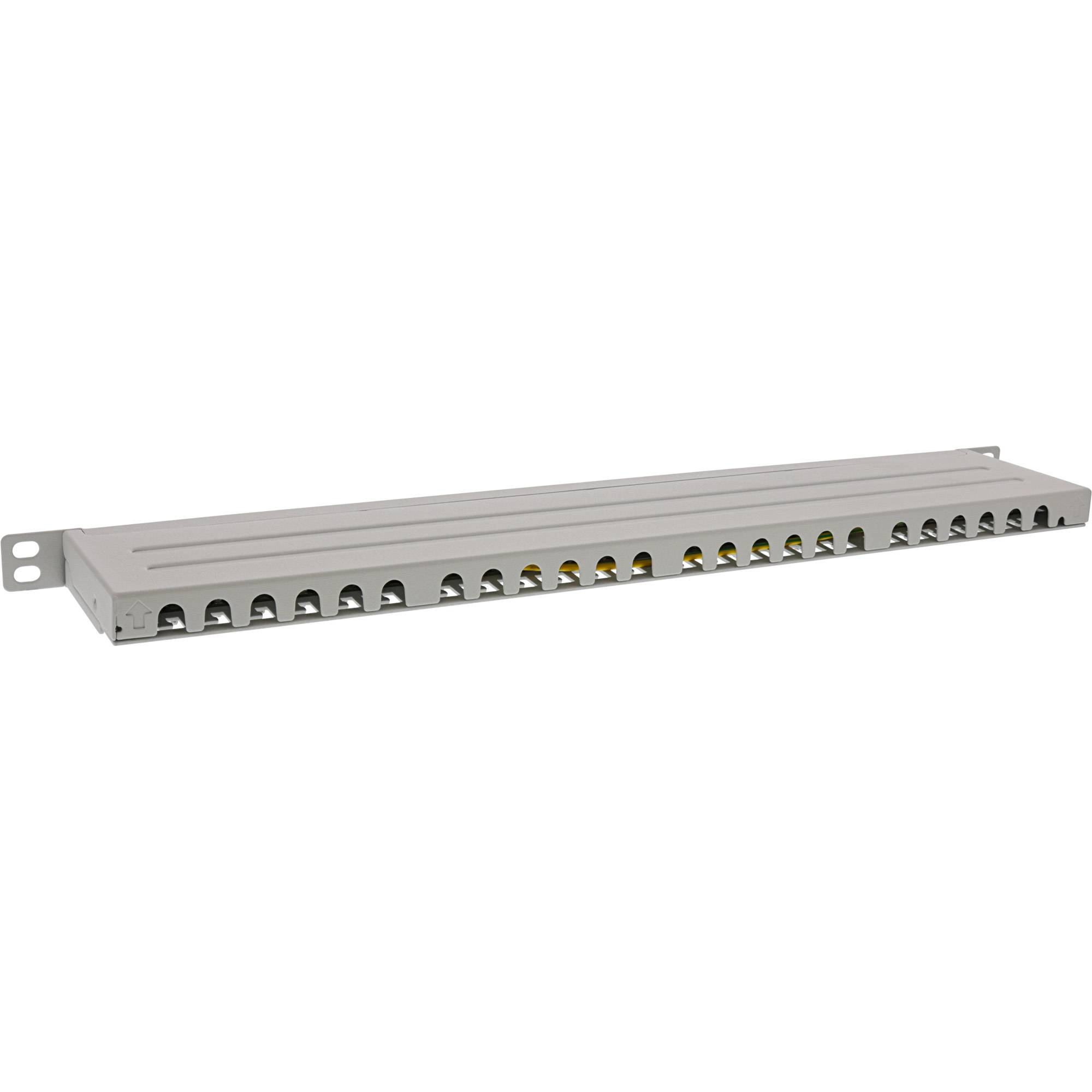 INLINE - 19"" Patchfeld Cat.6A 0,5 HE 24-fach - mit Staubschutz - grau