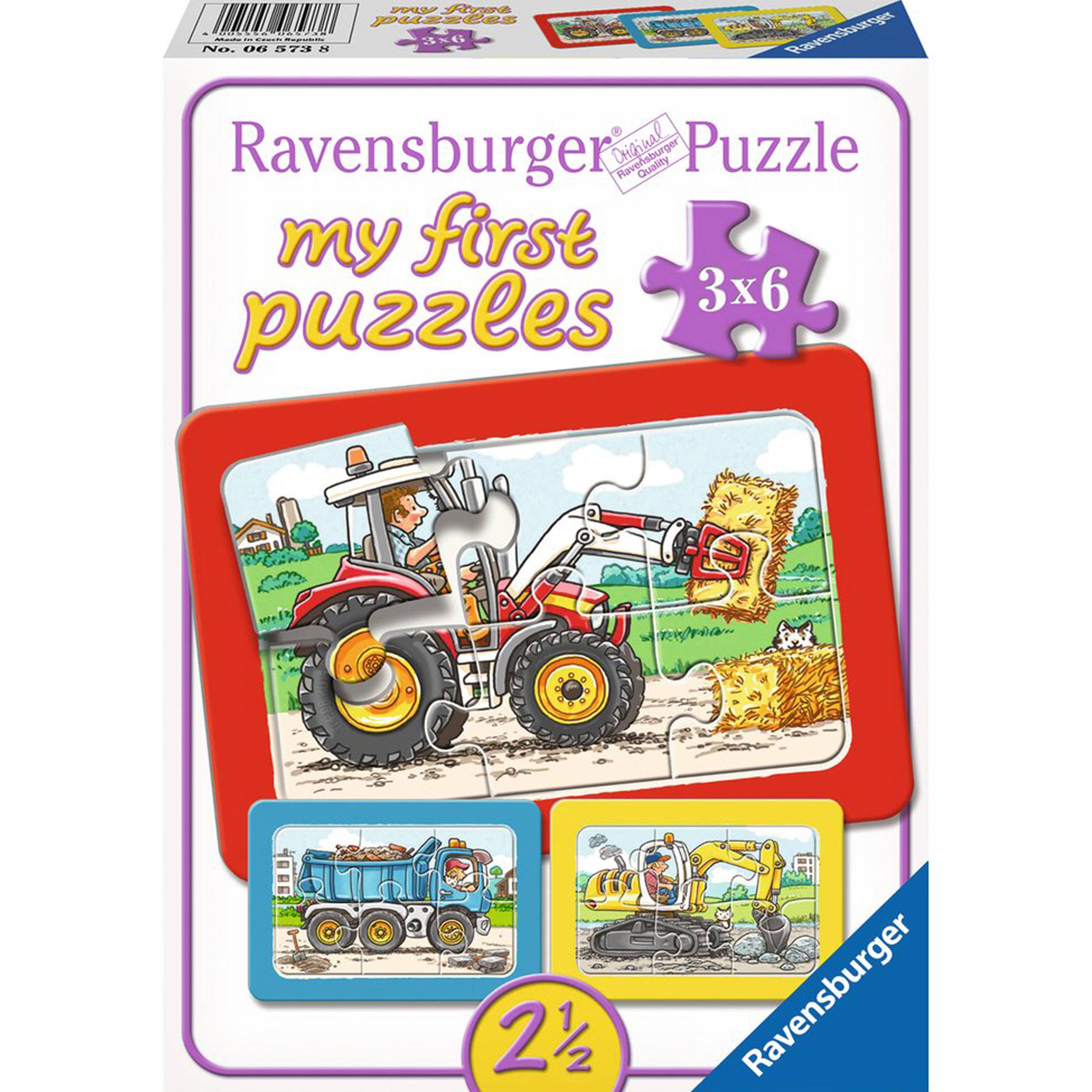 Ravensburger Puzzle Bagger, Traktor Und Kipplader, My First Puzzles, 6 Teile, 06573 8