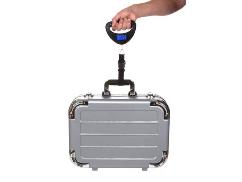 Perel Gepäckwaage, digital, elektronisch, max. 40 kg, Zuwiegefunktion, automatische Abschaltung, LCD-Anzeige, Schwarz