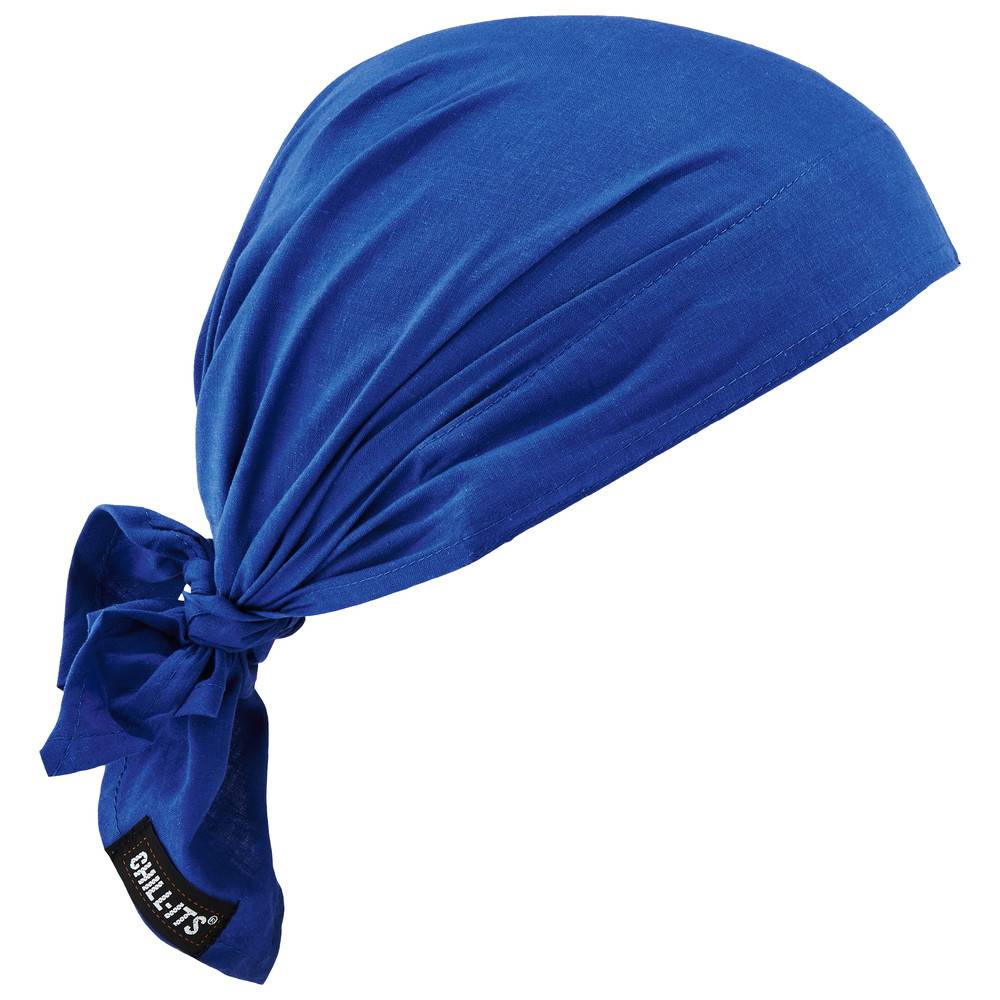 Ergodyne Kühlendes Kopf-Dreiecktuch mit Kühltuch Chill-Its 6710CT, blau