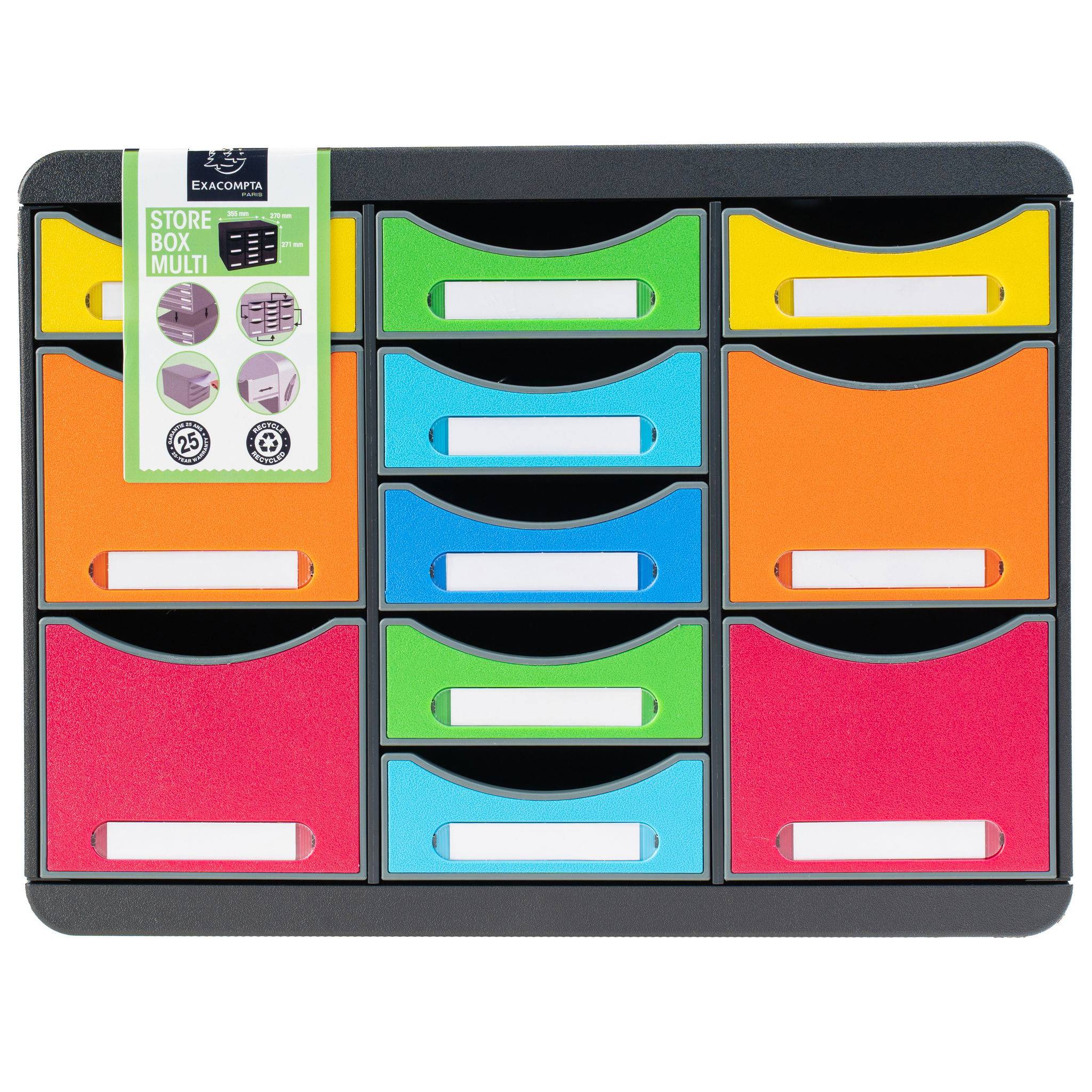 Exacompta Schubladenbox STORE BOX MULTI 11 offene Schubladen Regenbogen 313798D
