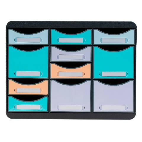 Exacompta Schubladenbox STORE BOX MULTI 11 offene Schubladen Aquarel 3132796D