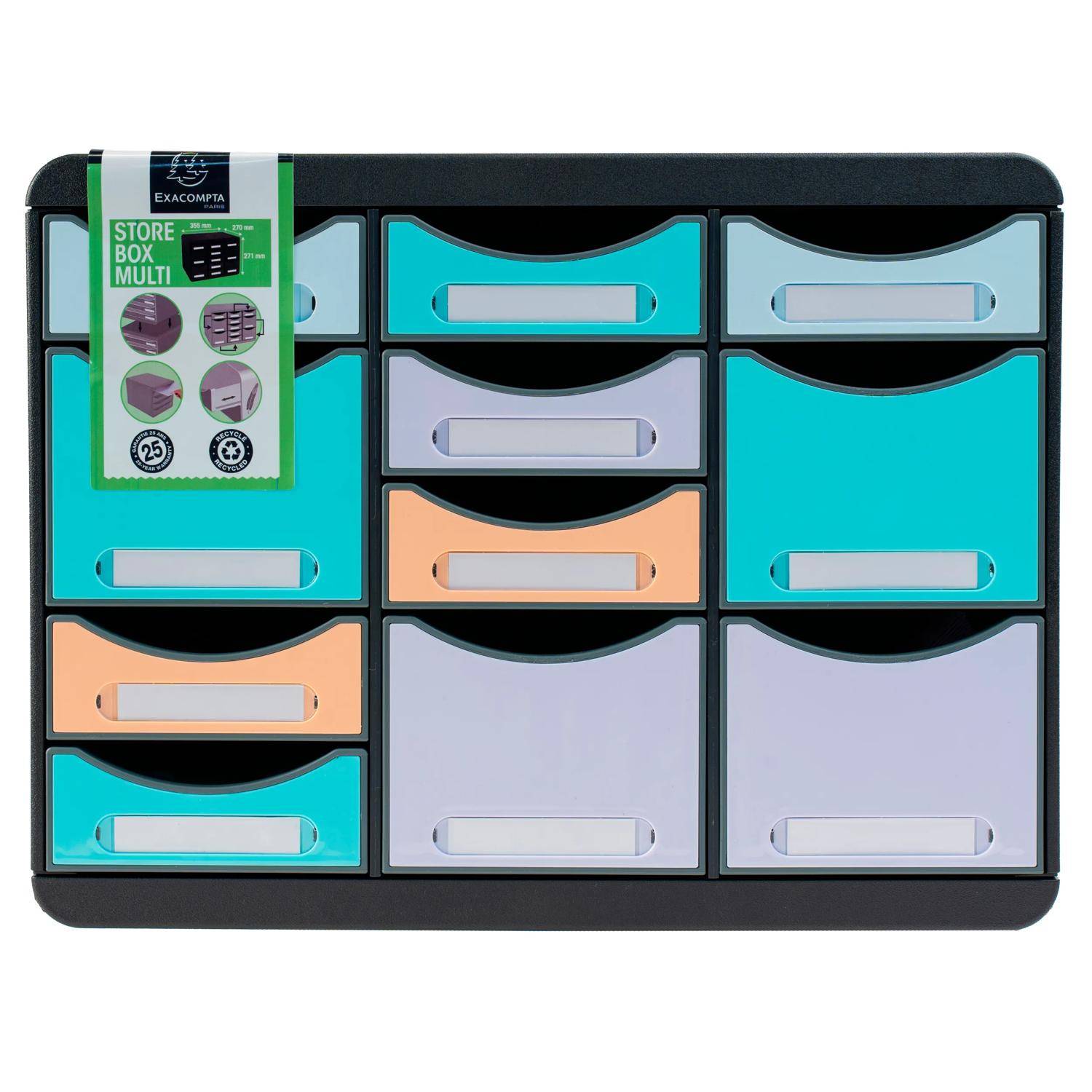 Exacompta Schubladenbox STORE BOX MULTI 11 offene Schubladen Aquarel 3132796D