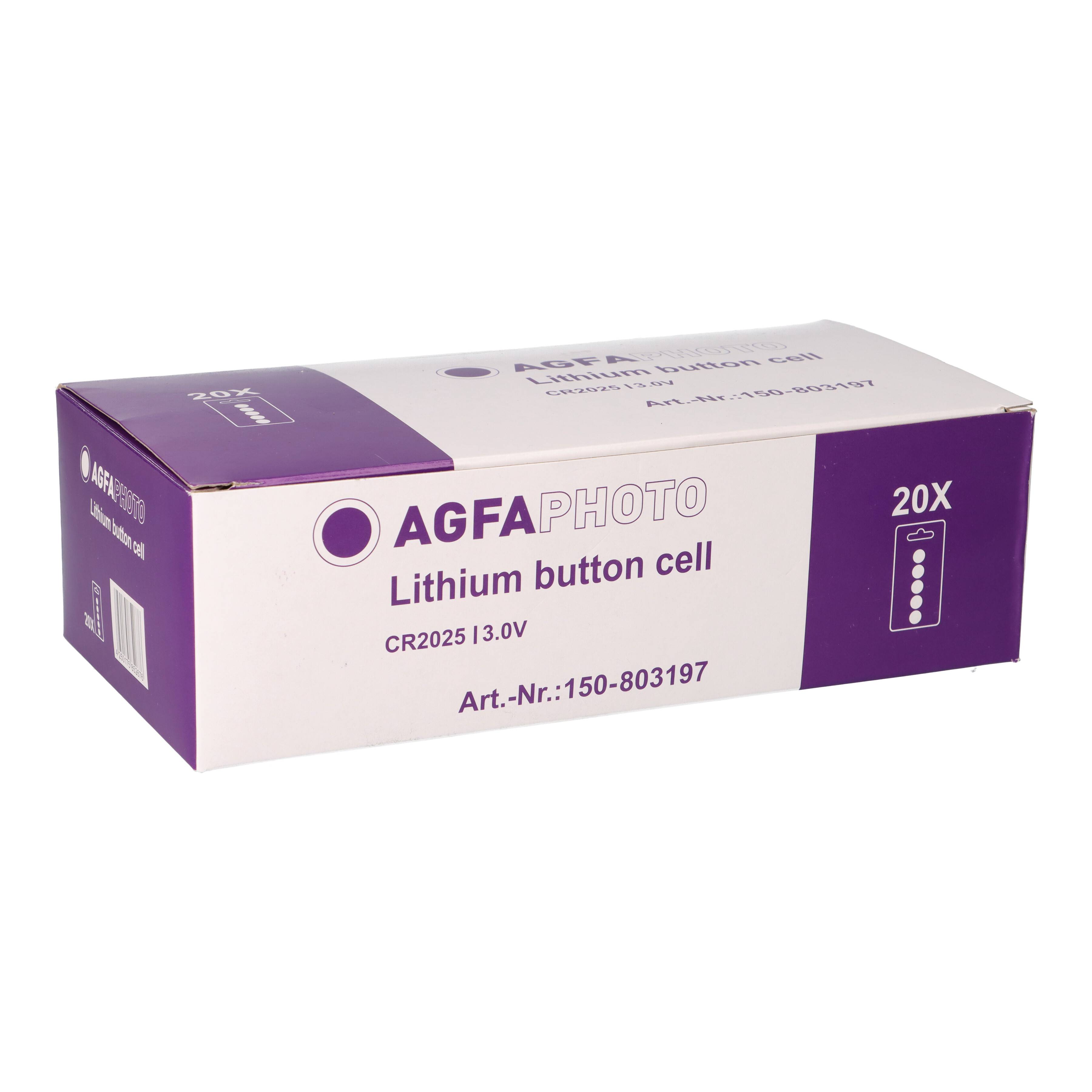 AGFAPHOTO Lithium CR2025 3V 100 Stück 20x 5er Blister