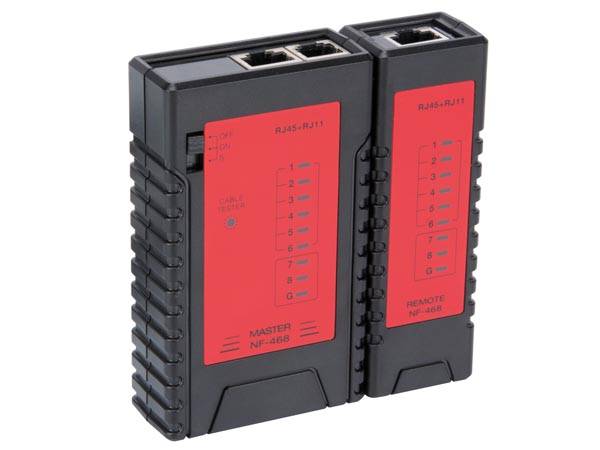 LAN-TESTER FÜR 8P8C (RJ45), 6P6C (RJ12), 6P2C (RJ11), 4P4C (RJ10)