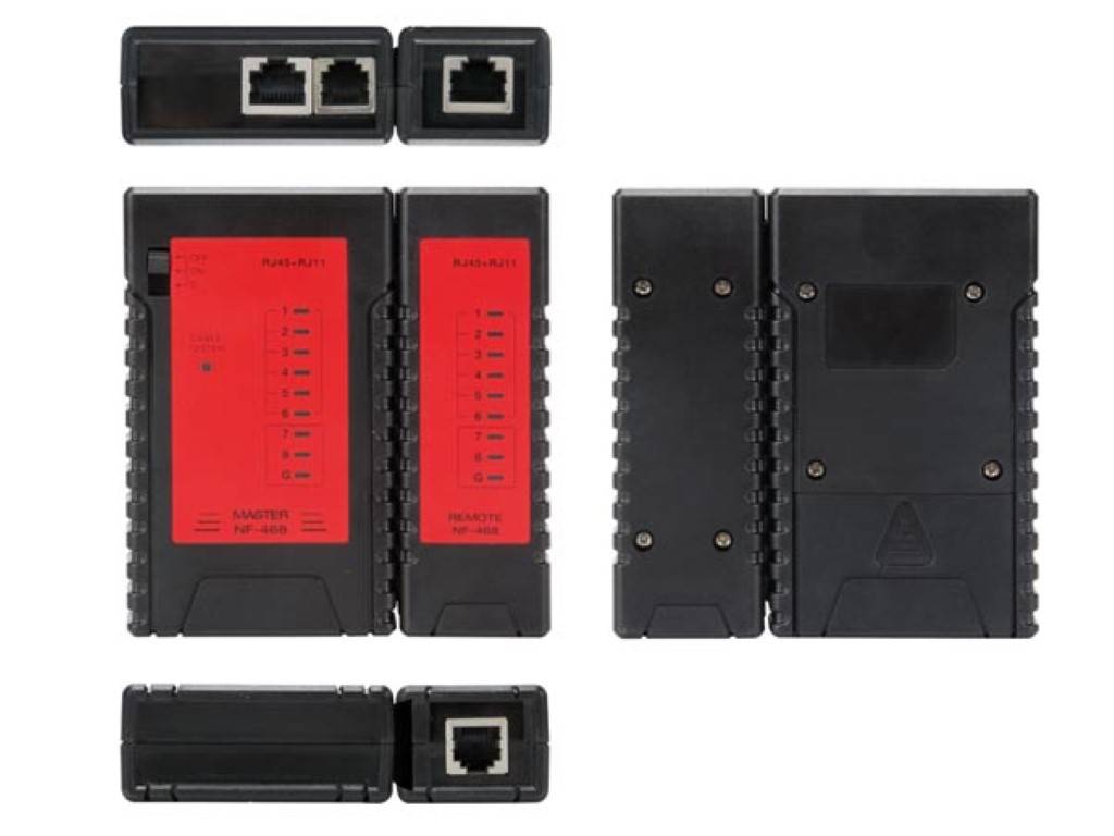 LAN-TESTER FÜR 8P8C (RJ45), 6P6C (RJ12), 6P2C (RJ11), 4P4C (RJ10)