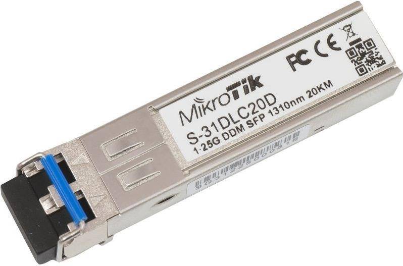 MikroTik S-31DLC20D 1.25G SFP LX-LC (SM) 1310nm 20km DDM for RB260x,RB2011x,CCRx (MT S-31DLC20D)