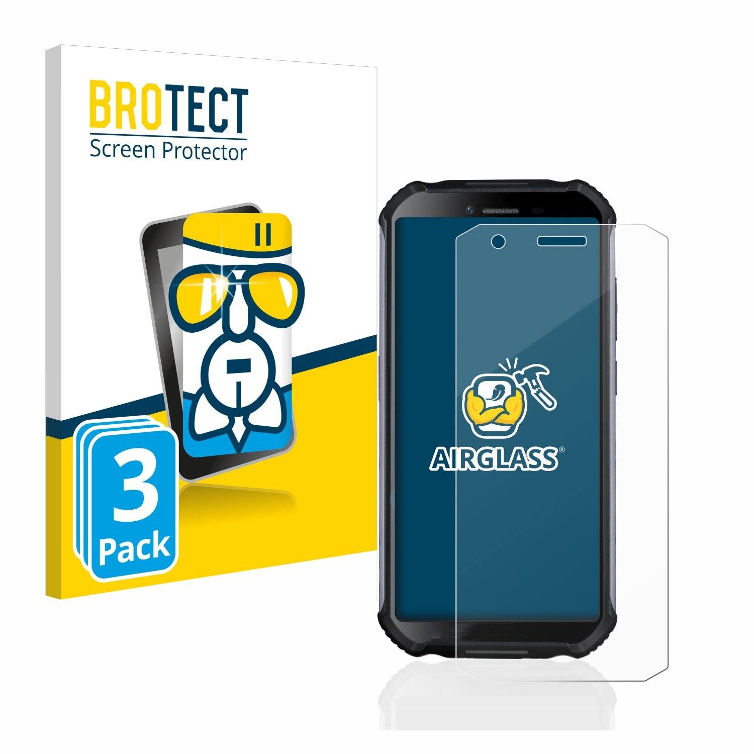 3x BROTECT AirGlass Schutzglas Folie für Doogee
