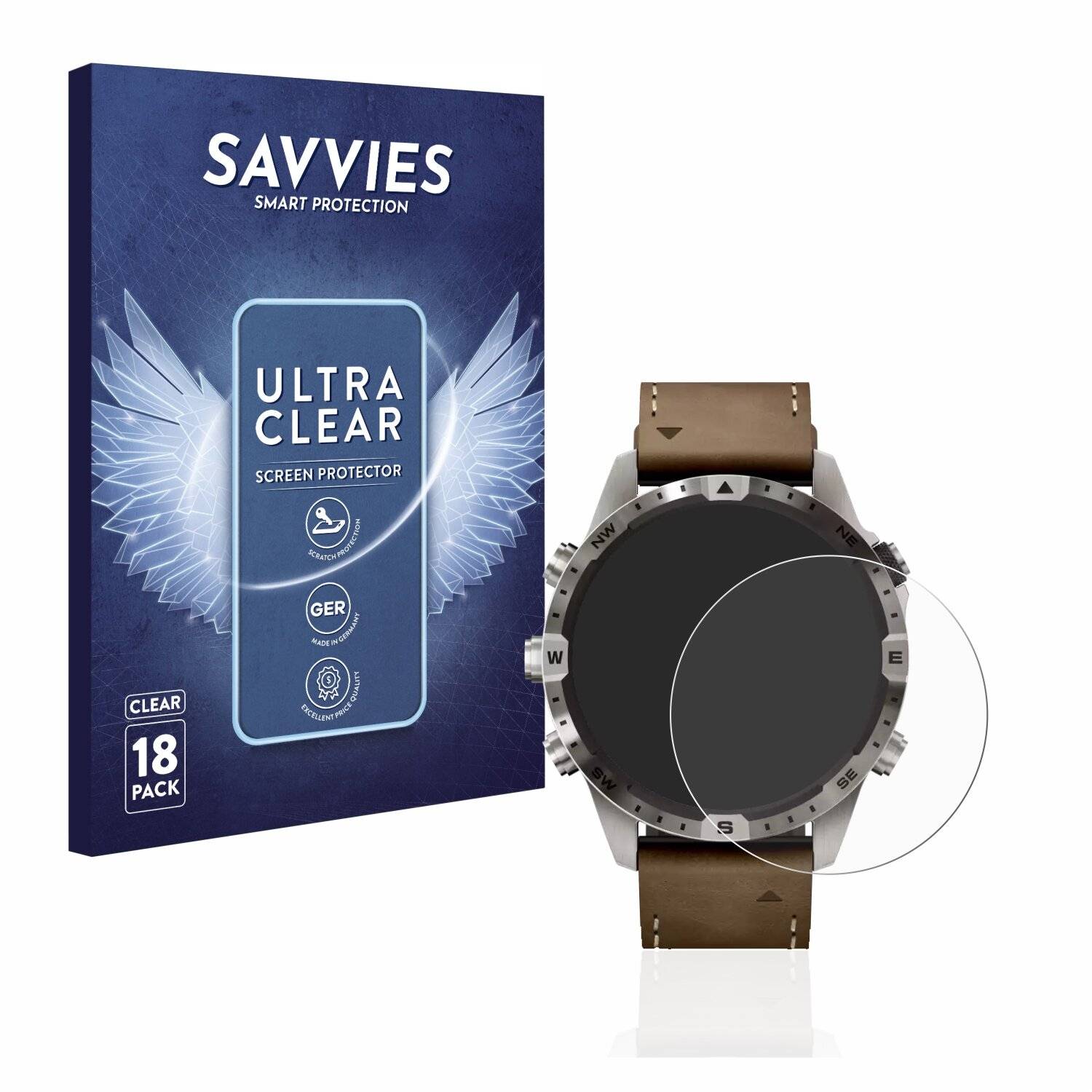 18x Savvies SU75 Displayschutzfolie für Garmin Marq Adventurer (Gen