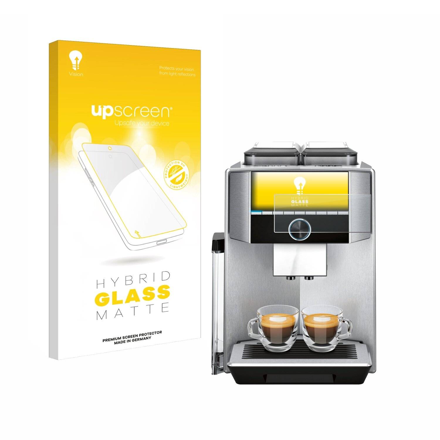 upscreen Hybrid Glass Matte Premium Schutzglas Folie für Siemens EQ.9 plus connect s700