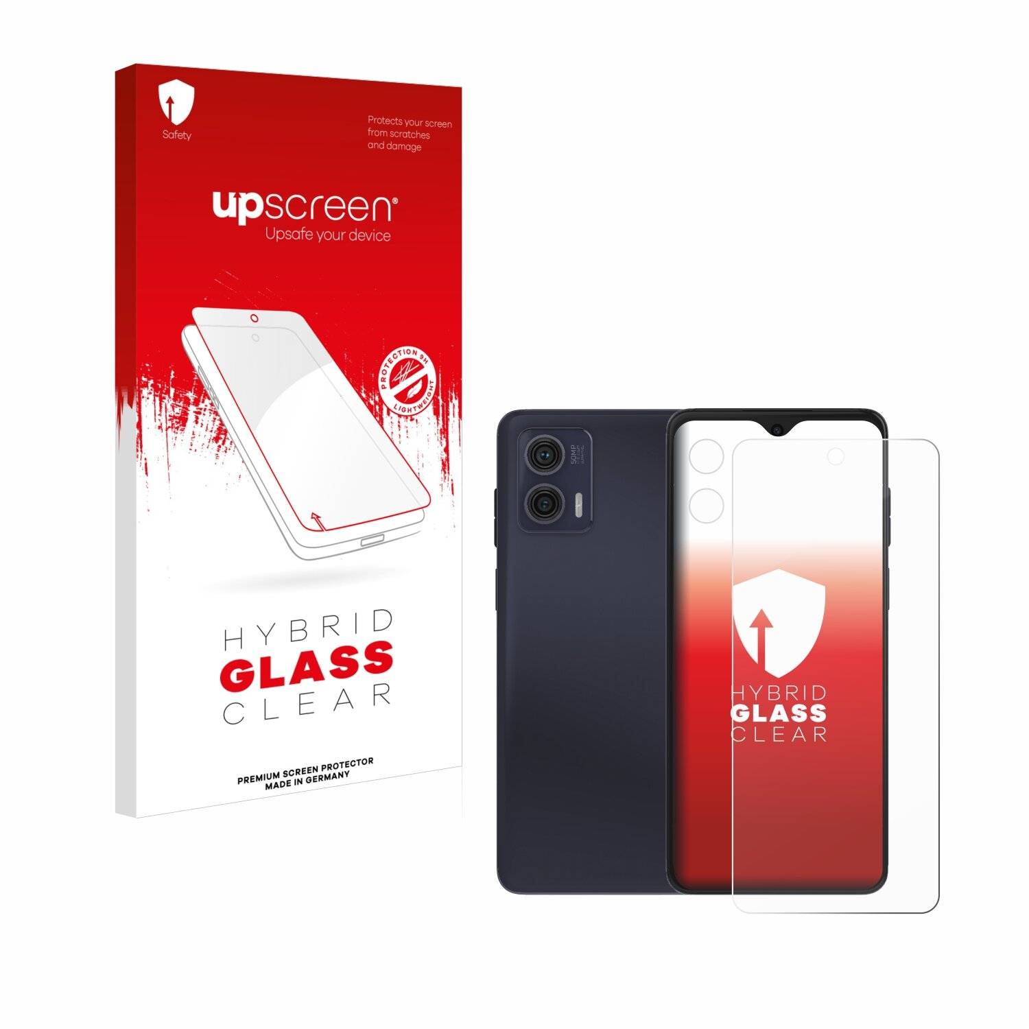 upscreen Hybrid Glass Clear Premium Schutzglas Folie für Motorola Moto G73 5G