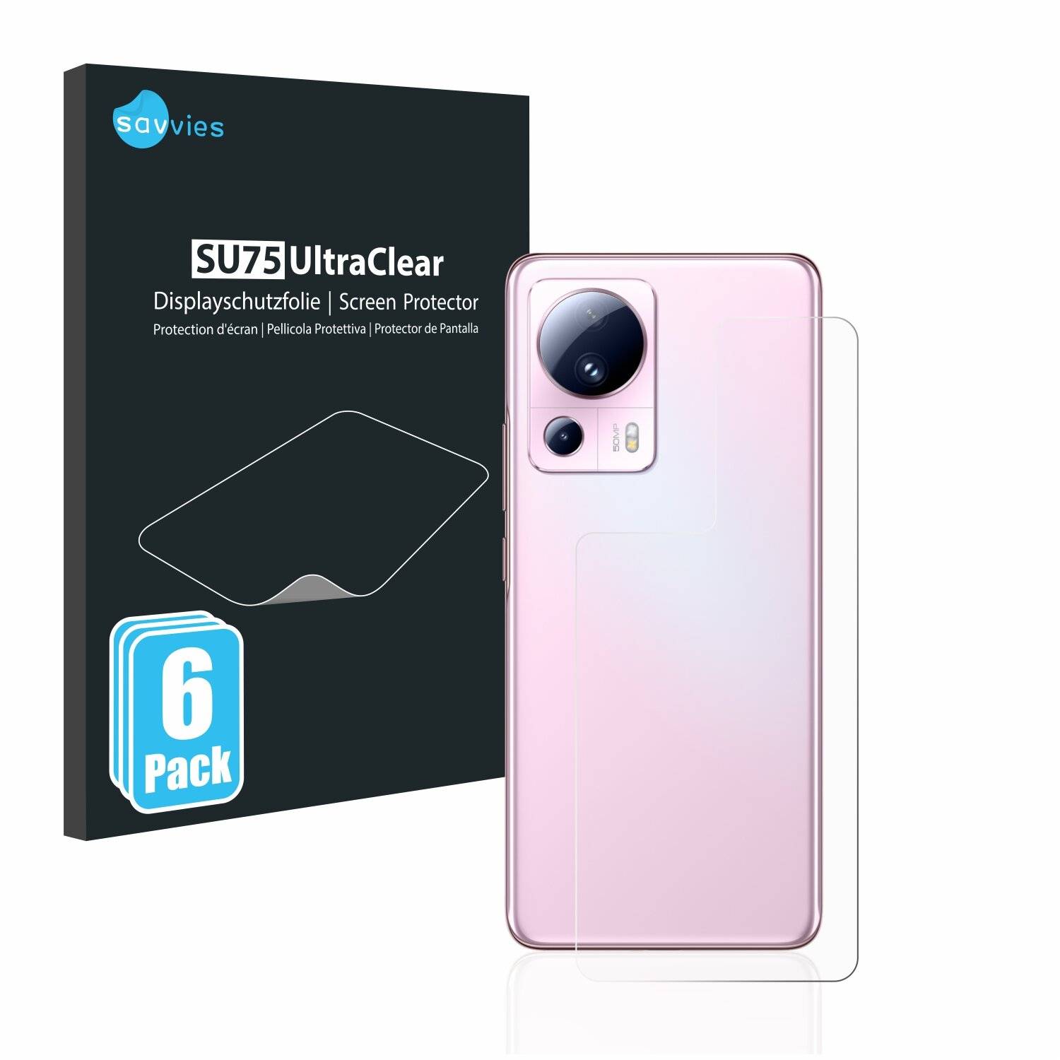 6x Savvies SU75 Displayschutzfolie für Xiaomi 13 Lite
