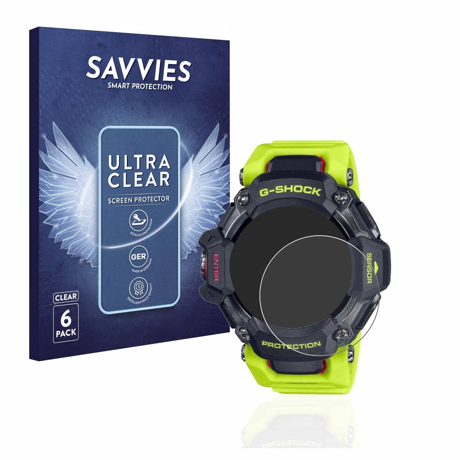 6x Savvies SU75 Displayschutzfolie für Casio G-Shock