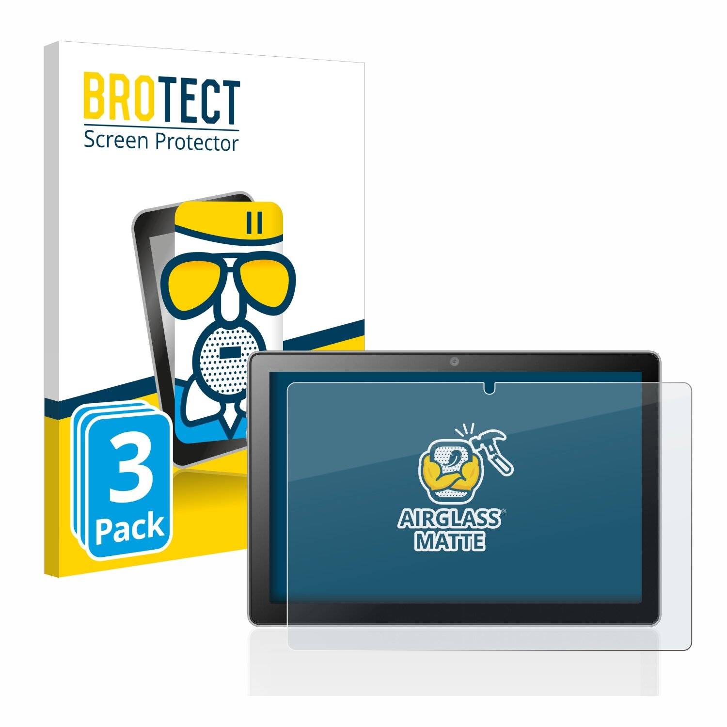 3x BROTECT AirGlass Matte Schutzglas Folie für Mediacom SmartPad X10