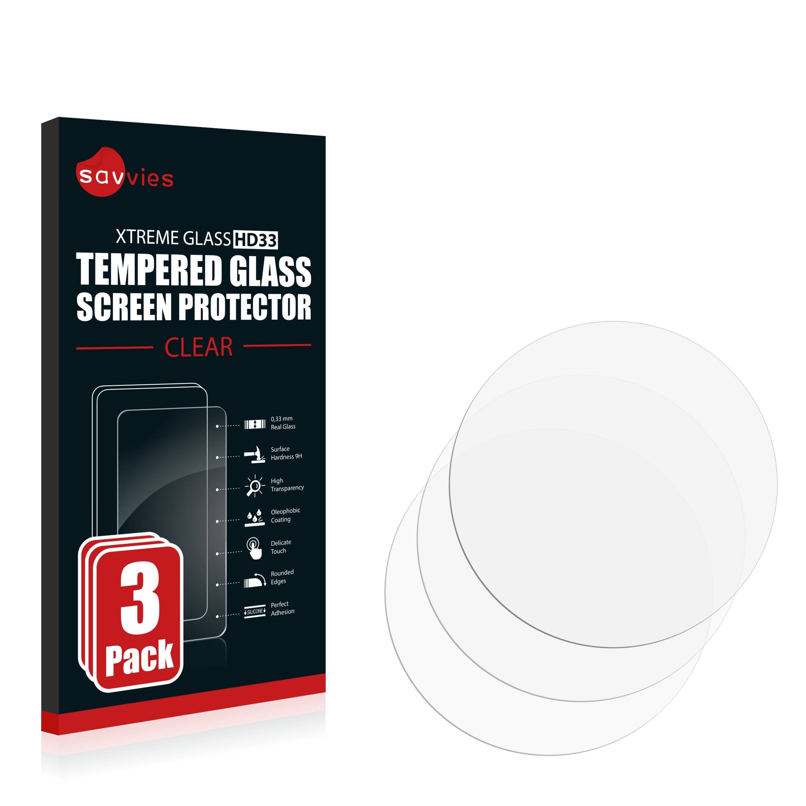 3x Savvies HD33 Clear Schutzglas für Lige